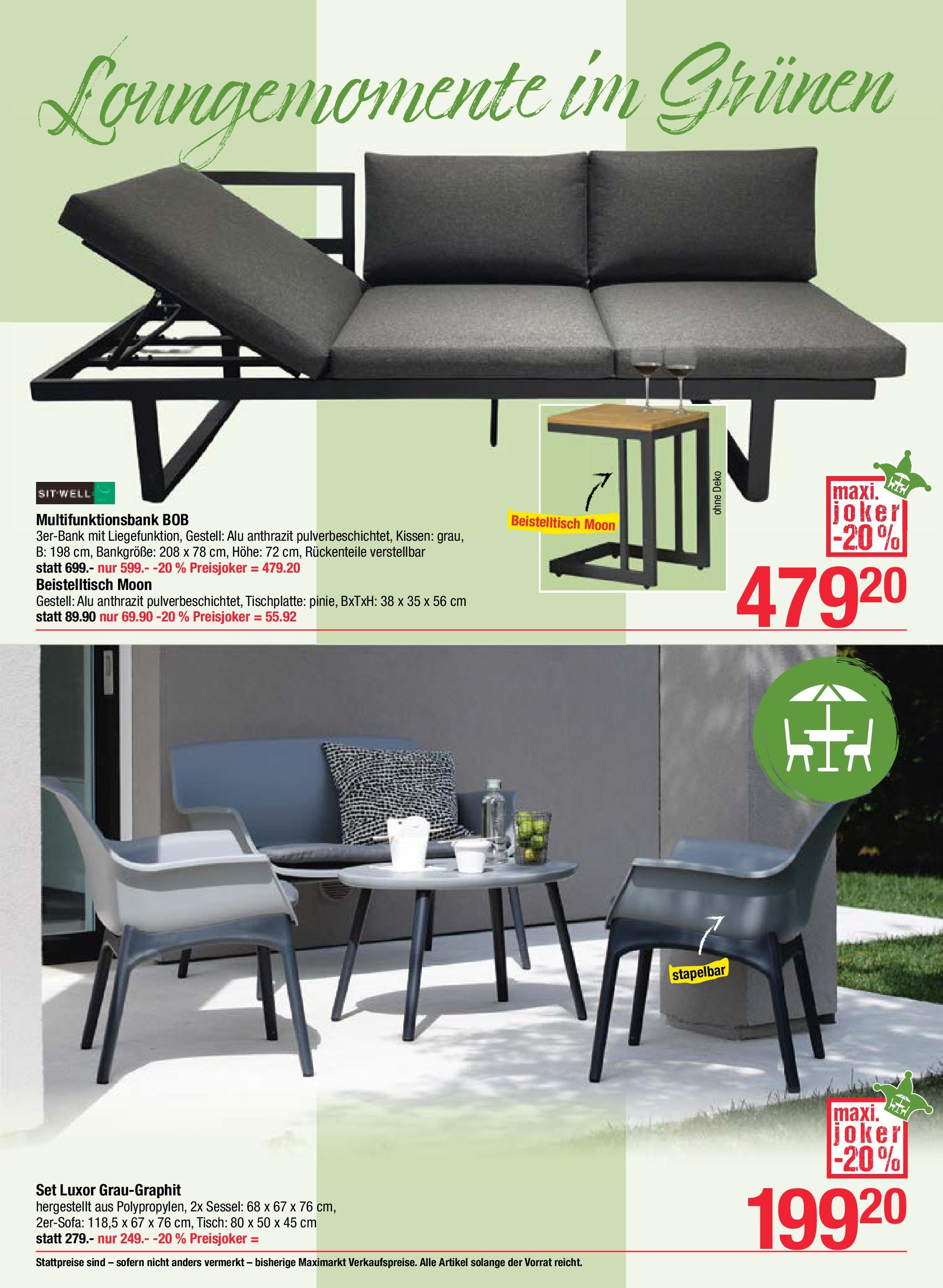 Maximarkt - Maximarkt: Gartenkatalog (11.05.2025) || Aktuelle Angebote | Seite: 3 | Produkte: Kissen, Sessel, Tisch Maximarkt - Maximarkt: Gartenkatalog von 11.05.2025 - Aktuelle Angebote | Seite: 3 | Produkte: Kissen, Sessel, Tisch