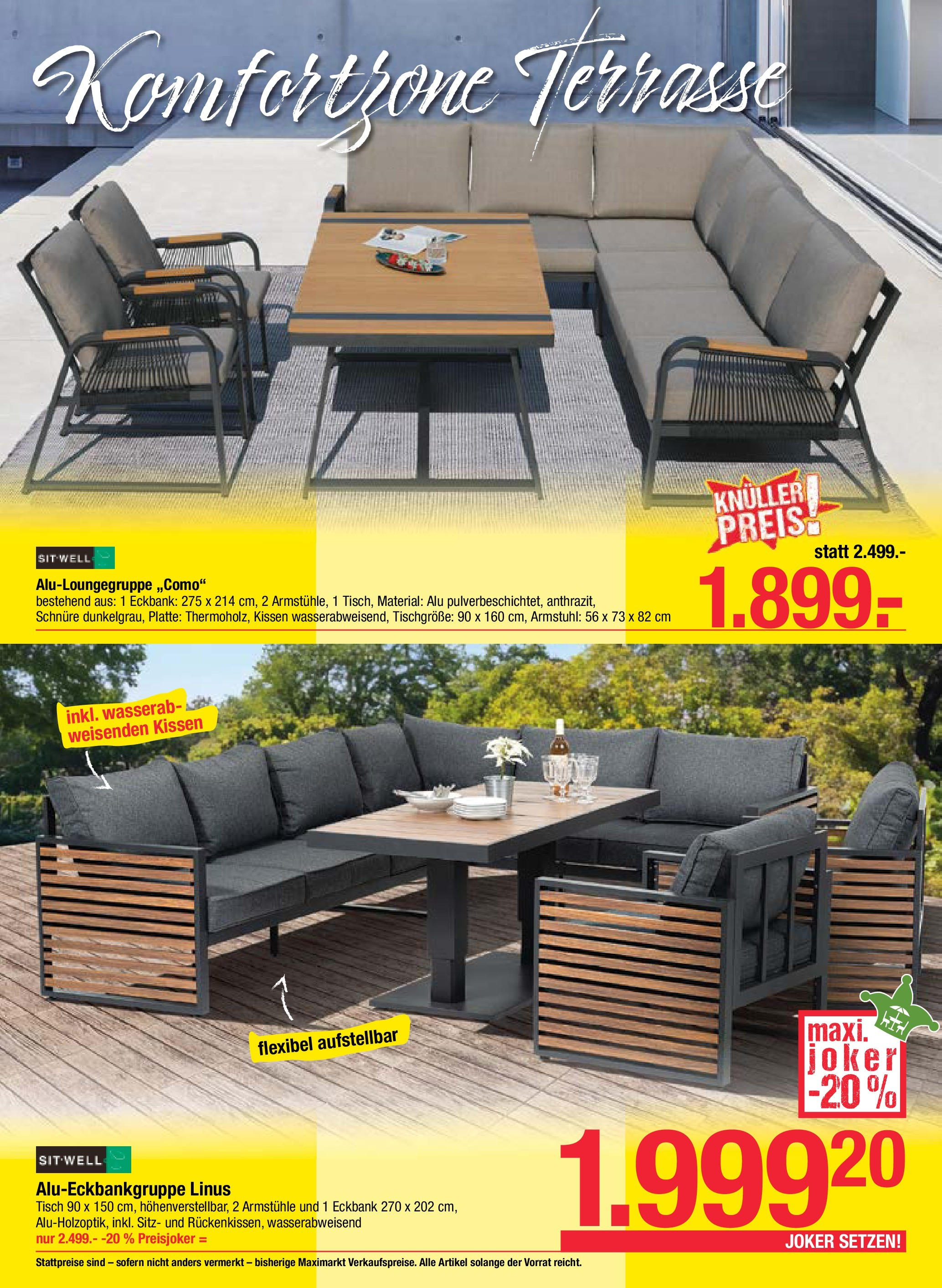 Maximarkt - Maximarkt: Gartenkatalog (11.05.2025) || Aktuelle Angebote | Seite: 6 | Produkte: Kissen, Tisch Maximarkt - Maximarkt: Gartenkatalog von 11.05.2025 - Aktuelle Angebote | Seite: 6 | Produkte: Kissen, Tisch