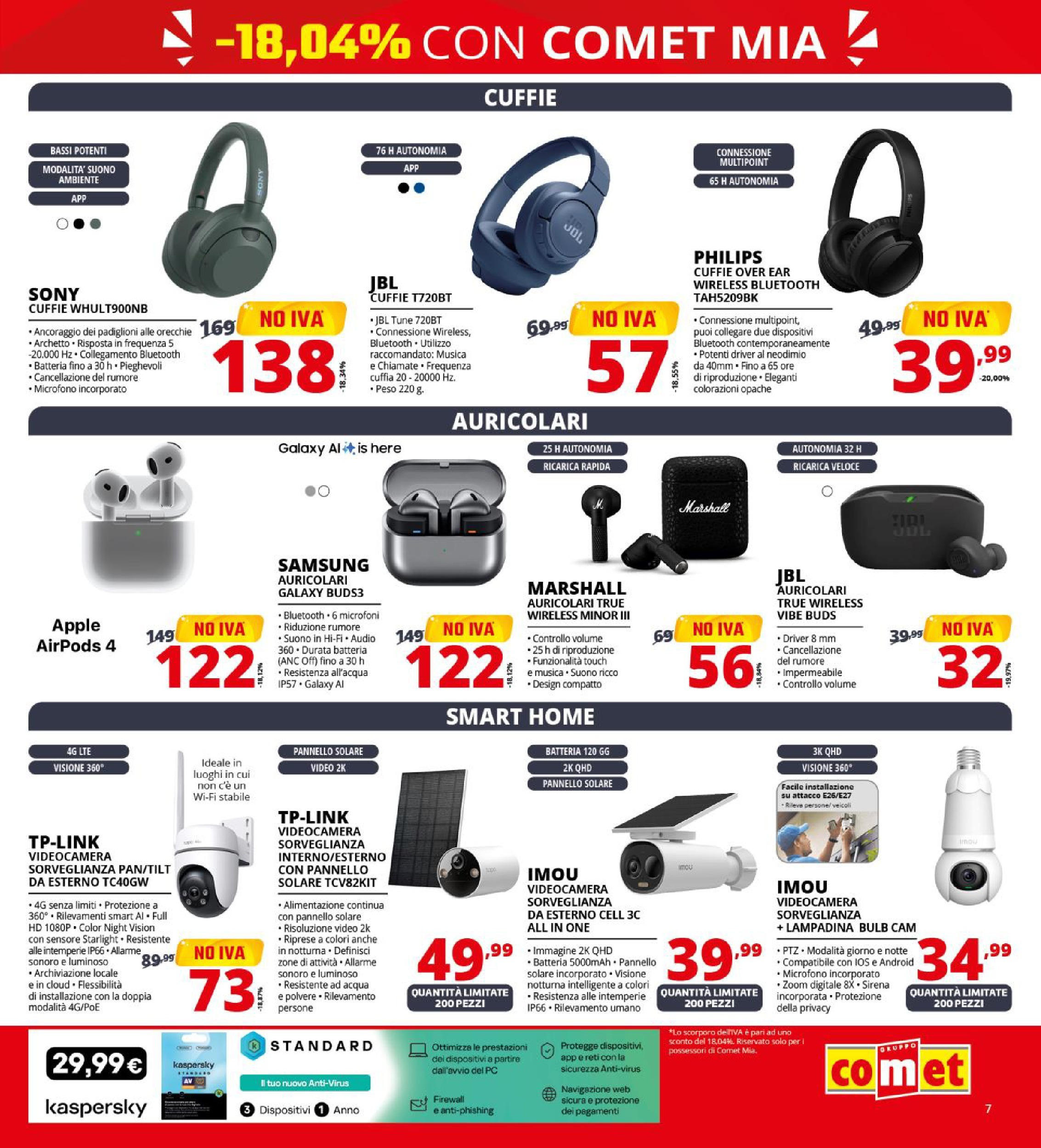 Comet - No IVA sul meglio della tecnologia! dal 07/05/2025 anteprima > nuovo offerte!⏳ | Pagina: 7 | Prodotti: Auricolari, Audio, Videocamera, Airpods Nuovo Comet - No IVA sul meglio della tecnologia! dal 07/05/2025 > offerte anteprima 🛍️ | Pagina: 7 | Prodotti: Auricolari, Audio, Videocamera, Airpods