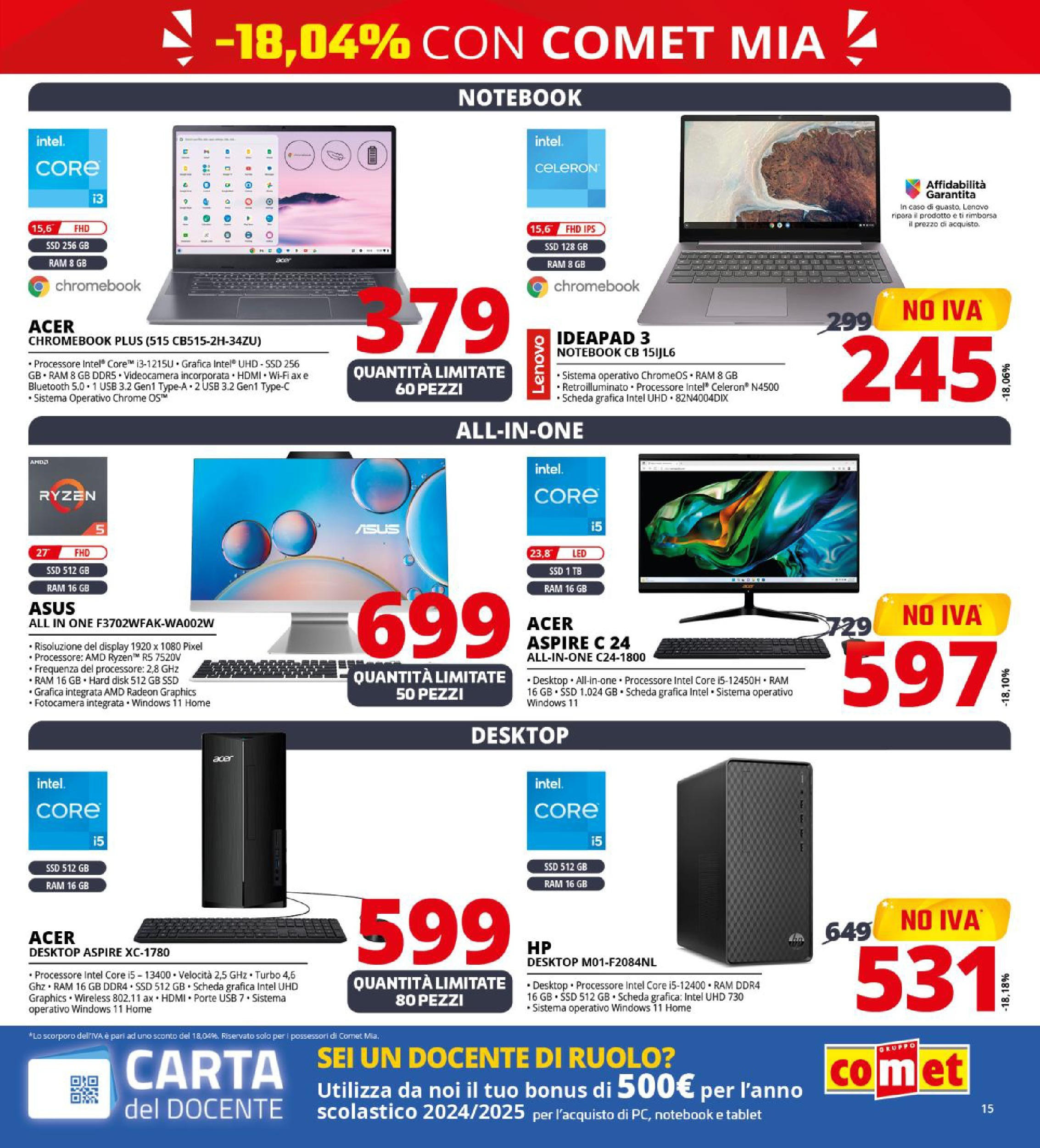 Comet - No IVA sul meglio della tecnologia! dal 07/05/2025 anteprima > nuovo offerte!⏳ | Pagina: 15 | Prodotti: Notebook, Tablet, Videocamera, USB Nuovo Comet - No IVA sul meglio della tecnologia! dal 07/05/2025 > offerte anteprima 🛍️ | Pagina: 15 | Prodotti: Notebook, Tablet, Videocamera, USB