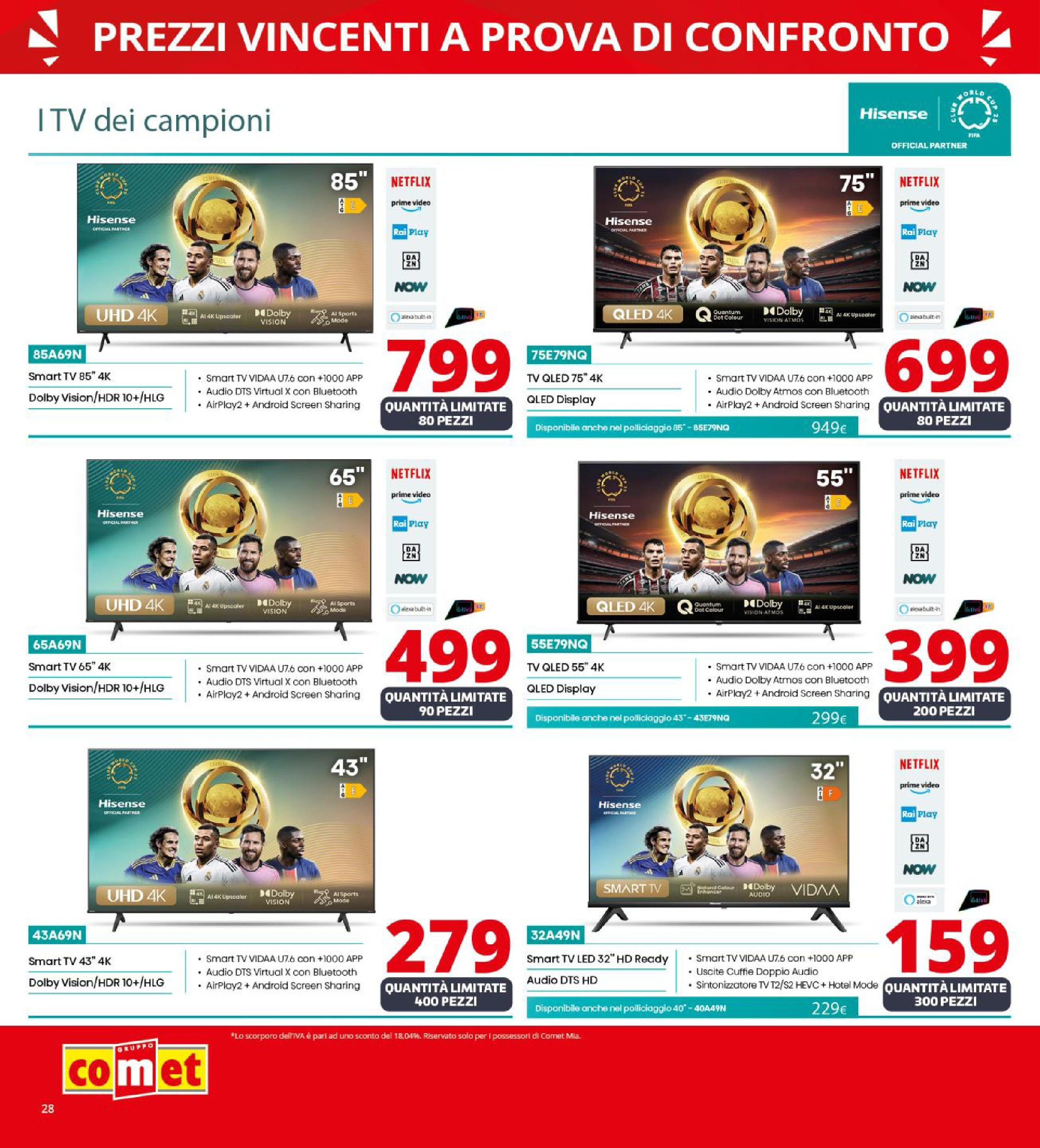 Comet - No IVA sul meglio della tecnologia! dal 07/05/2025 anteprima > nuovo offerte!⏳ | Pagina: 28 | Prodotti: smart TV, Video, Audio, Cuffie Nuovo Comet - No IVA sul meglio della tecnologia! dal 07/05/2025 > offerte anteprima 🛍️ | Pagina: 28 | Prodotti: smart TV, Video, Audio, Cuffie