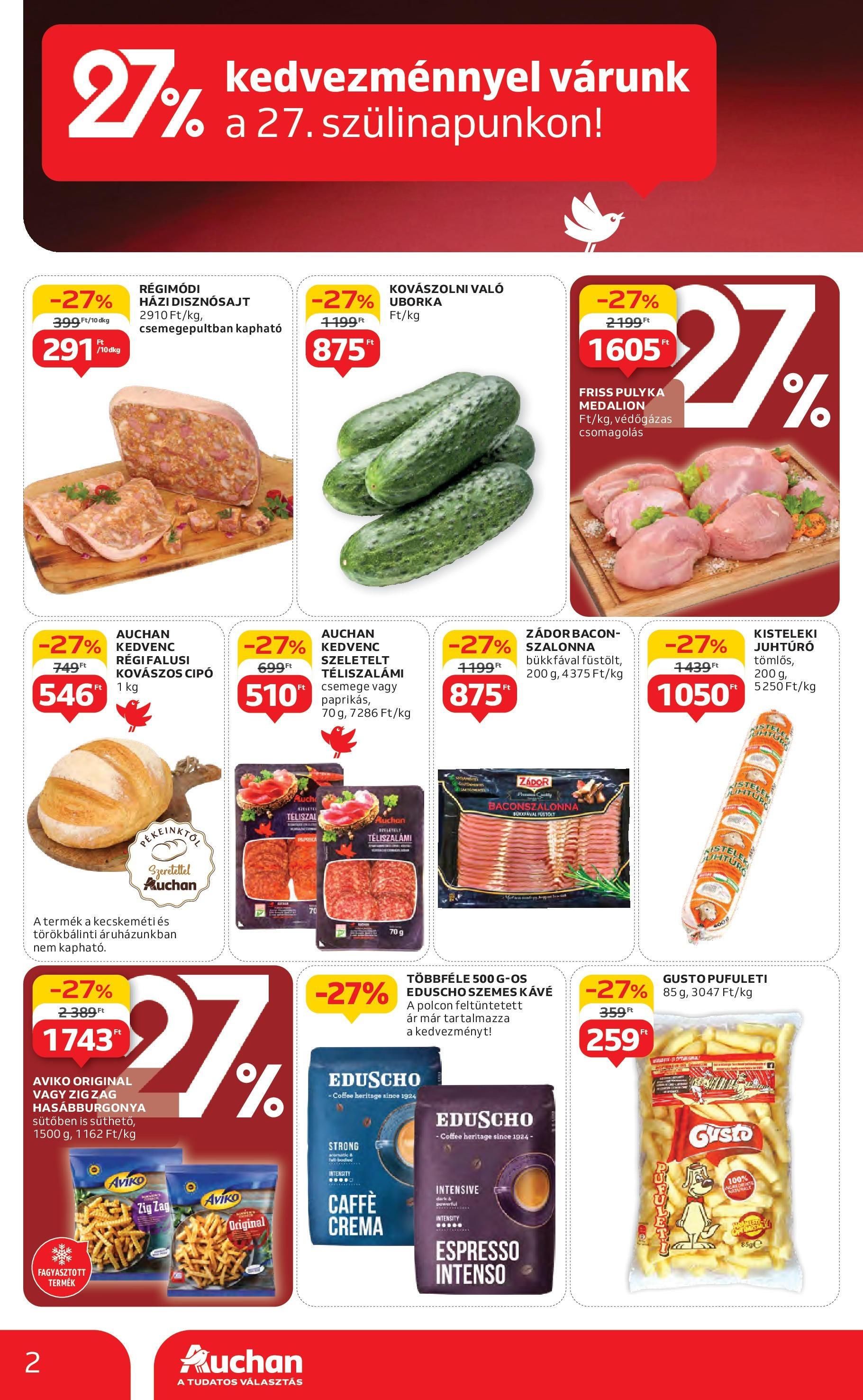 Akciós újság új Auchan - 2025.05.08. -tól/töl ⏳ | Oldal: 2 | Termékek: Kovászolni való uborka, Bacon, Szemes kávé, Uborka Auchan Akciós újság - 2025.05.08. -tól/töl > akció, lapozható szórólap 🛍️ | Oldal: 2 | Termékek: Kovászolni való uborka, Bacon, Szemes kávé, Uborka