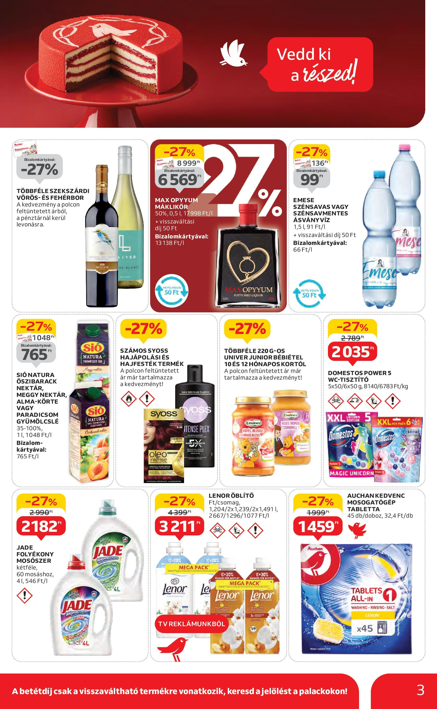 Akciós újság új Auchan - 2025.05.08. -tól/töl ⏳ | Oldal: 3 | Termékek: Öblítő, Folyékony mosószer, Fehérbor, Mosószer Auchan Akciós újság - 2025.05.08. -tól/töl > akció, lapozható szórólap 🛍️ | Oldal: 3 | Termékek: Öblítő, Folyékony mosószer, Fehérbor, Mosószer