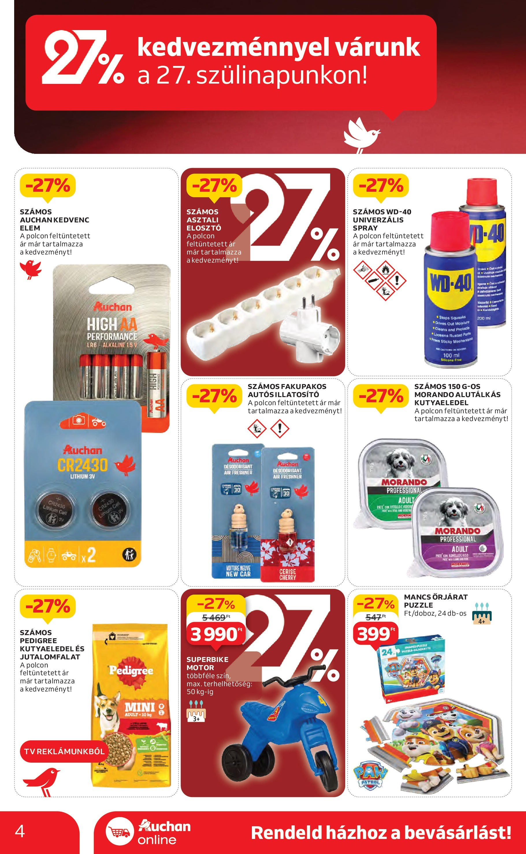 Akciós újság új Auchan - 2025.05.08. -tól/töl ⏳ | Oldal: 4 | Termékek: Puzzle, Kutyaeledel, TV Auchan Akciós újság - 2025.05.08. -tól/töl > akció, lapozható szórólap 🛍️ | Oldal: 4 | Termékek: Puzzle, Kutyaeledel, TV