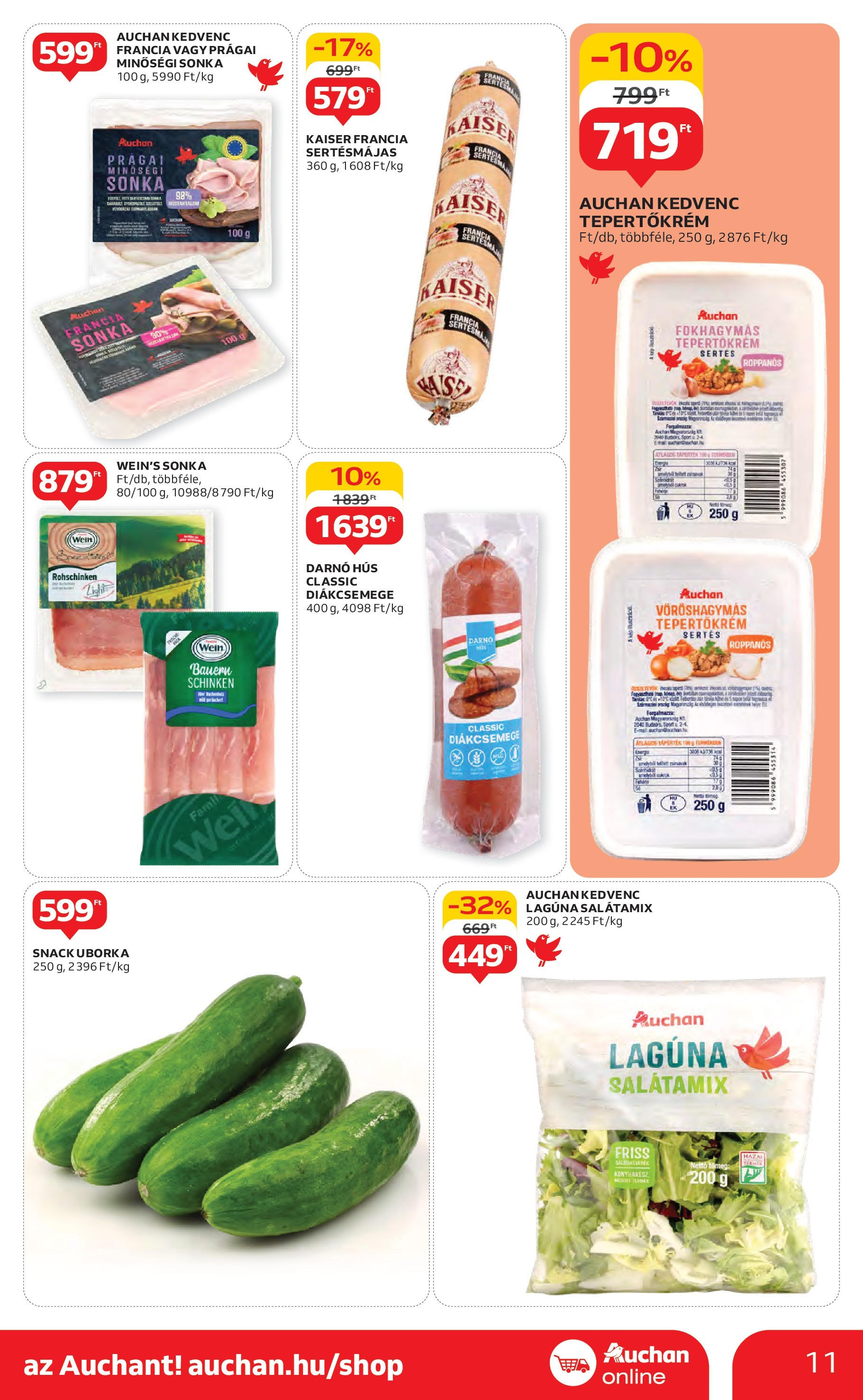 Akciós újság új Auchan - 2025.05.08. -tól/töl ⏳ | Oldal: 11 | Termékek: Hús, Tepertőkrém, Sonka, Uborka Auchan Akciós újság - 2025.05.08. -tól/töl > akció, lapozható szórólap 🛍️ | Oldal: 11 | Termékek: Hús, Tepertőkrém, Sonka, Uborka