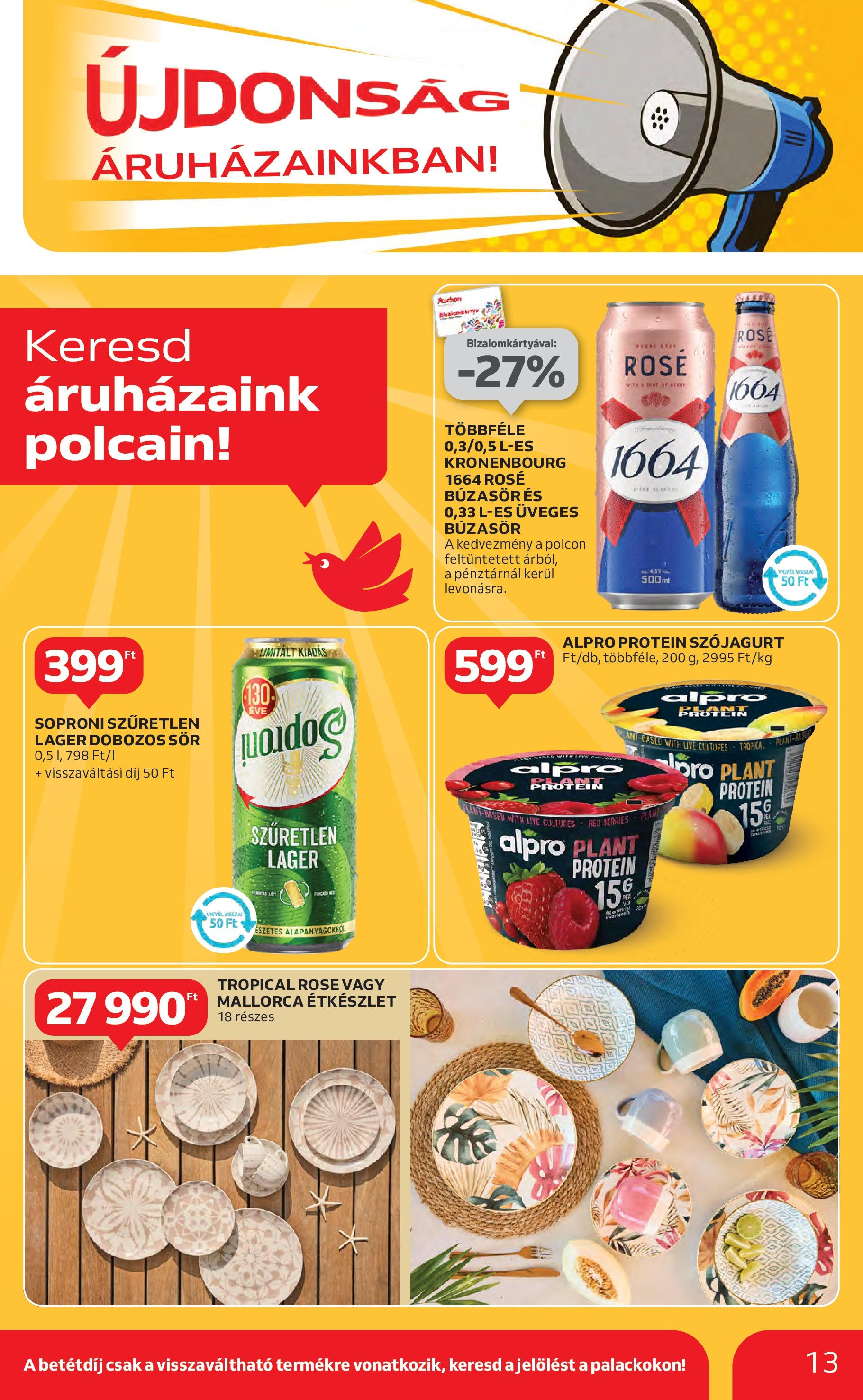 Akciós újság új Auchan - 2025.05.08. -tól/töl ⏳ | Oldal: 13 | Termékek: Búzasör, Protein, Dobozos sör, Sör Auchan Akciós újság - 2025.05.08. -tól/töl > akció, lapozható szórólap 🛍️ | Oldal: 13 | Termékek: Búzasör, Protein, Dobozos sör, Sör