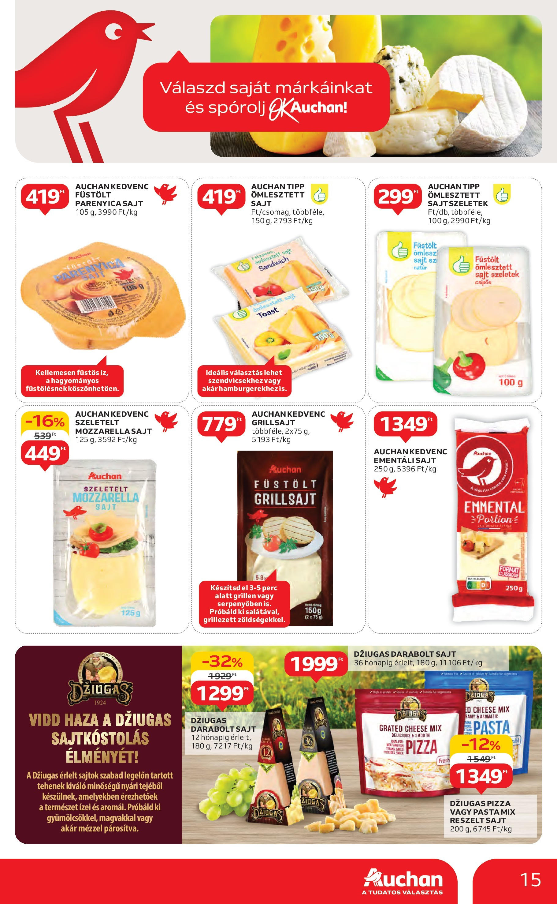 Akciós újság új Auchan - 2025.05.08. -tól/töl ⏳ | Oldal: 15 | Termékek: Mozzarella, Sajtok, Parenyica, Parenyica sajt Auchan Akciós újság - 2025.05.08. -tól/töl > akció, lapozható szórólap 🛍️ | Oldal: 15 | Termékek: Mozzarella, Sajtok, Parenyica, Parenyica sajt