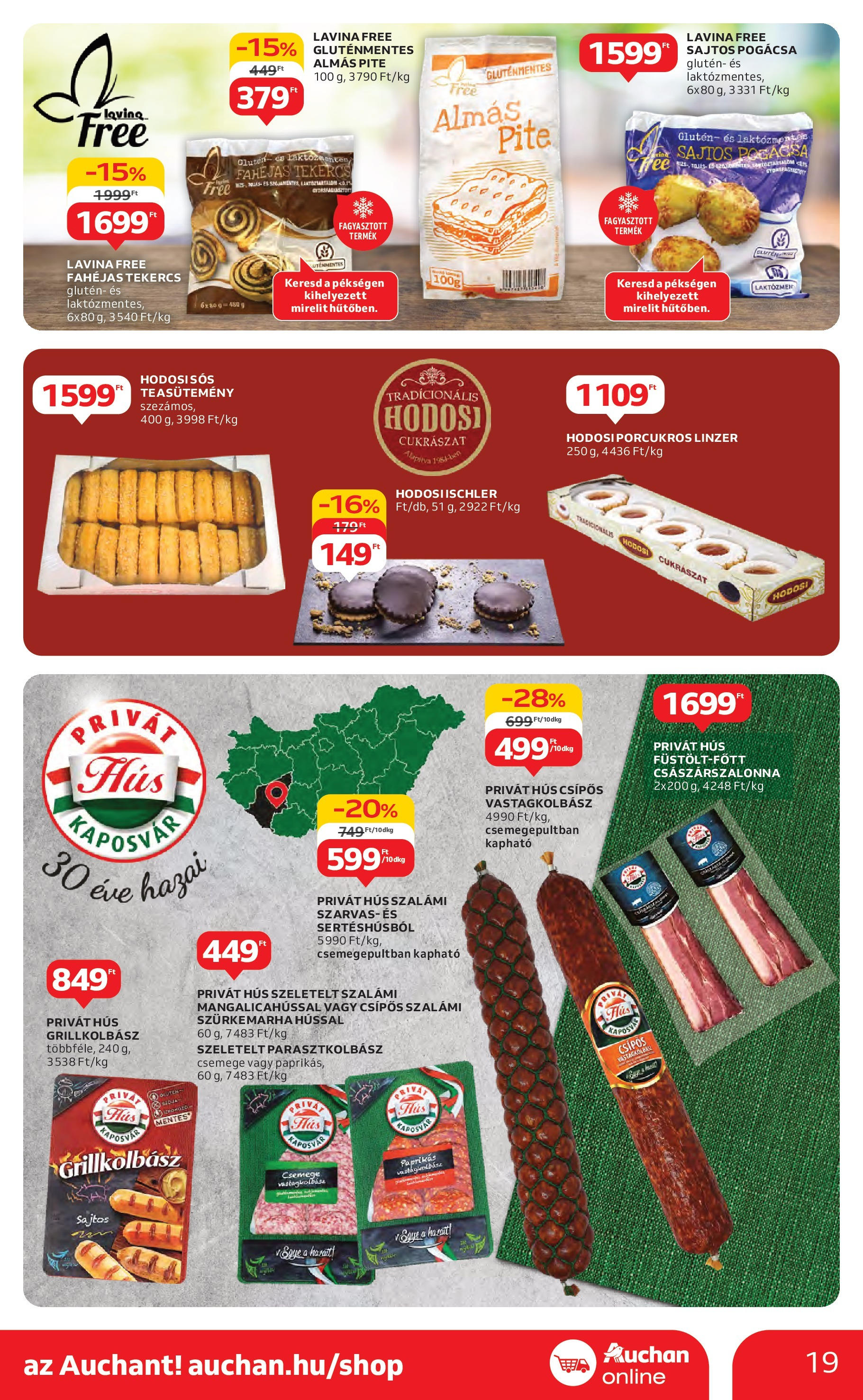 Akciós újság új Auchan - 2025.05.08. -tól/töl ⏳ | Oldal: 19 | Termékek: Hús, Császárszalonna, Linzer, Pogácsa Auchan Akciós újság - 2025.05.08. -tól/töl > akció, lapozható szórólap 🛍️ | Oldal: 19 | Termékek: Hús, Császárszalonna, Linzer, Pogácsa