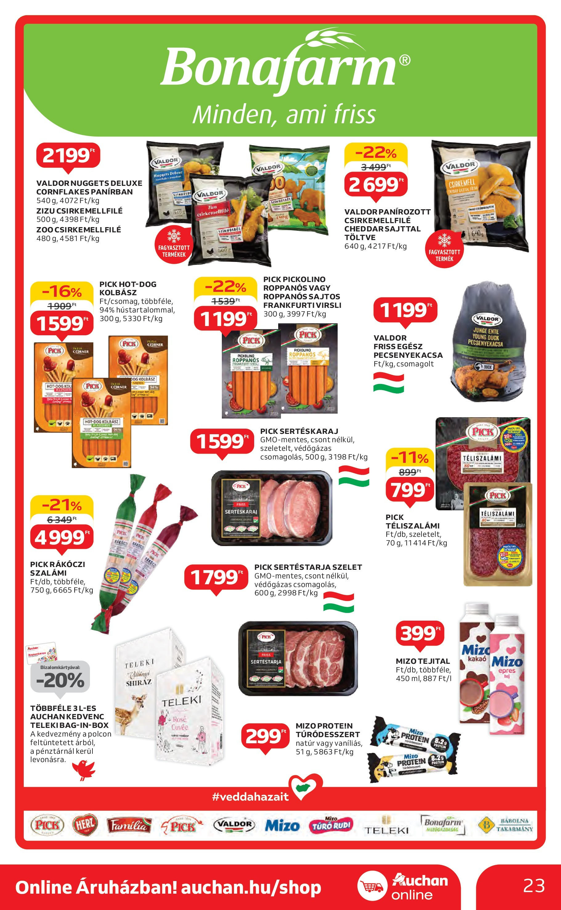 Akciós újság új Auchan - 2025.05.08. -tól/töl ⏳ | Oldal: 23 | Termékek: Sertéstarja, Sertéskaraj, Cheddar, Túró Auchan Akciós újság - 2025.05.08. -tól/töl > akció, lapozható szórólap 🛍️ | Oldal: 23 | Termékek: Sertéstarja, Sertéskaraj, Cheddar, Túró