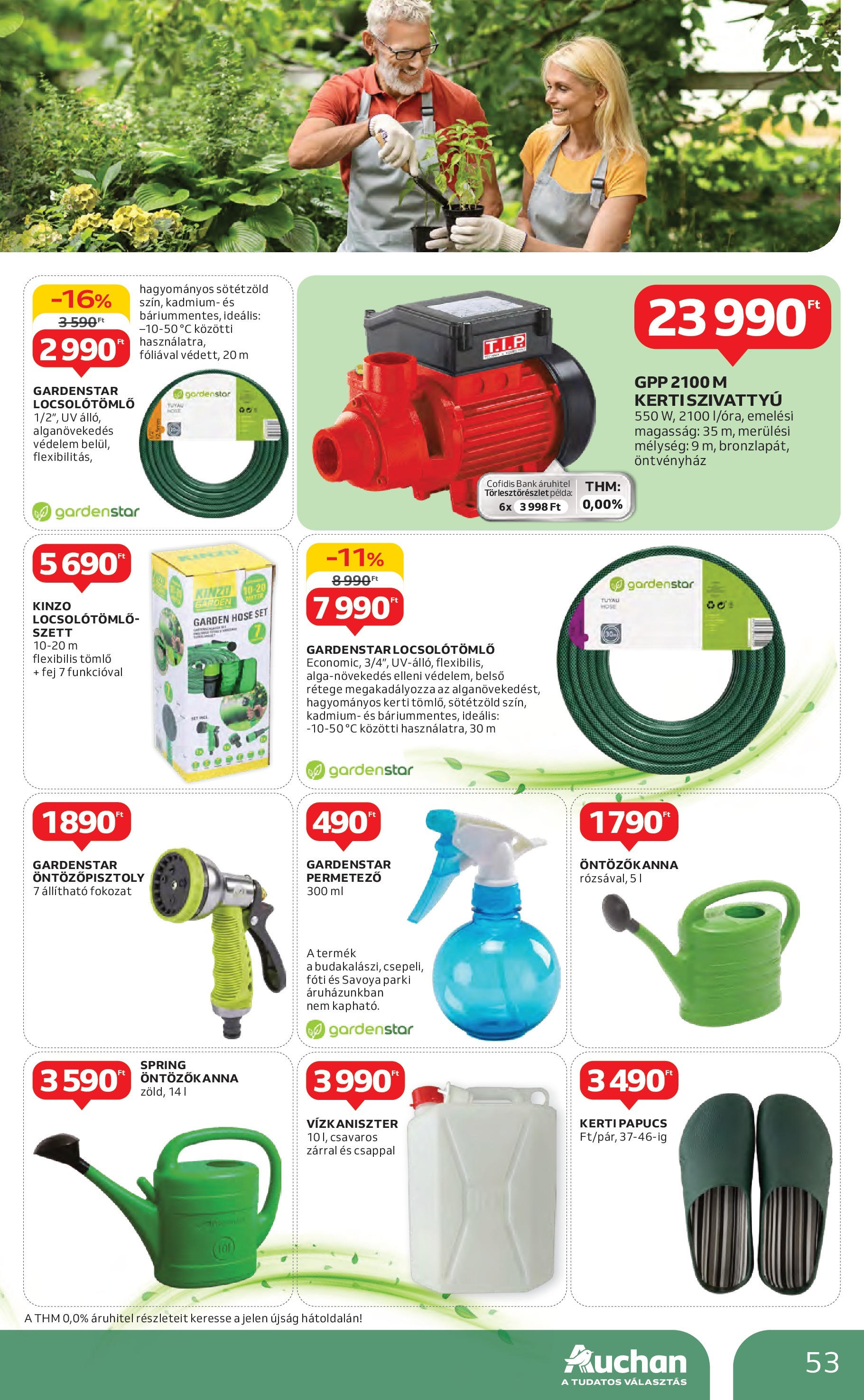 Akciós újság új Auchan - 2025.05.08. -tól/töl ⏳ | Oldal: 53 | Termékek: Papucs, Öntözőkanna, Locsolótömlő, Szivattyú Auchan Akciós újság - 2025.05.08. -tól/töl > akció, lapozható szórólap 🛍️ | Oldal: 53 | Termékek: Papucs, Öntözőkanna, Locsolótömlő, Szivattyú