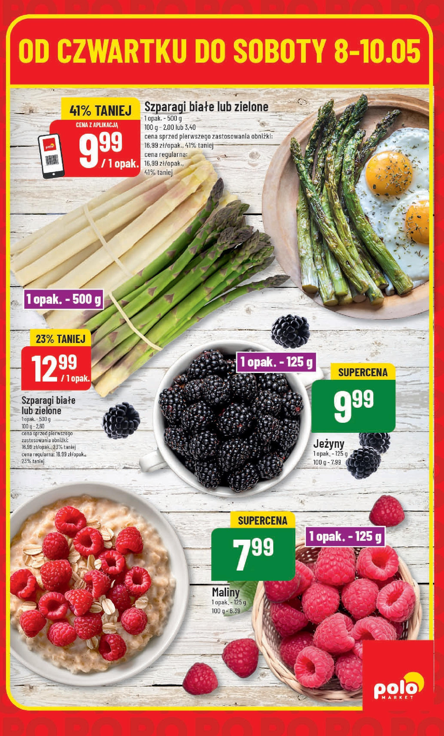 POLOmarket gazetka od jutra (09.05.2025) - Nowa PDF | Strona: 3 | Produkty: Maliny, Jeżyny, Szparagi
