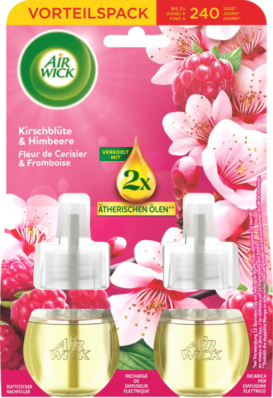 AirWick Lufterfrischer Duftstecker Kirschblüte & Himbeere Nachfüllpack (2x19 ml)