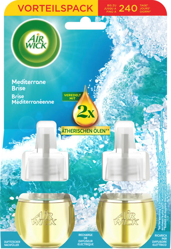 AirWick Lufterfrischer Duftstecker Mediterrane Brise Nachfüllpack (2x19 ml)