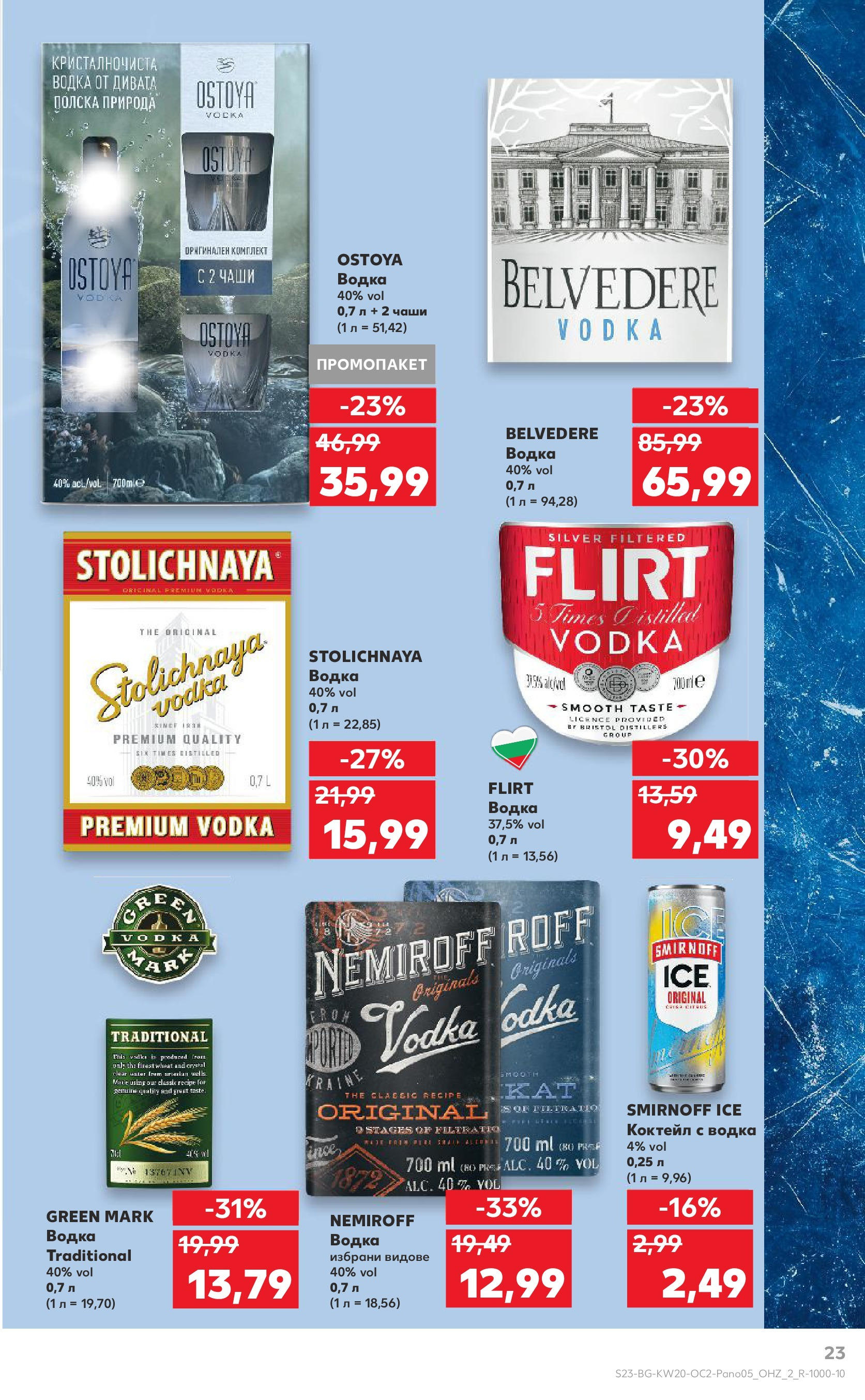 Нова Кауфланд брошура от 11.05.2025 - Кауфланд - Разнообразие от напитки в Kaufland с валидност до 25.05.2025 | Страница: 23 | Продукти: Водка Нова Кауфланд брошура от 11.05.2025 - Кауфланд - Разнообразие от напитки в Kaufland с валидност до 25.05.2025 | Страница: 23 | Продукти: Водка