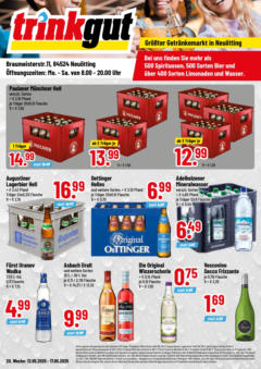 Trinkgut - trinkgut: Wochenangebote - gültig ab dem 11.05.2025 | Seite: 1 | Produkte: Adelholzener, Oettinger, Mineralwasser, Asbach