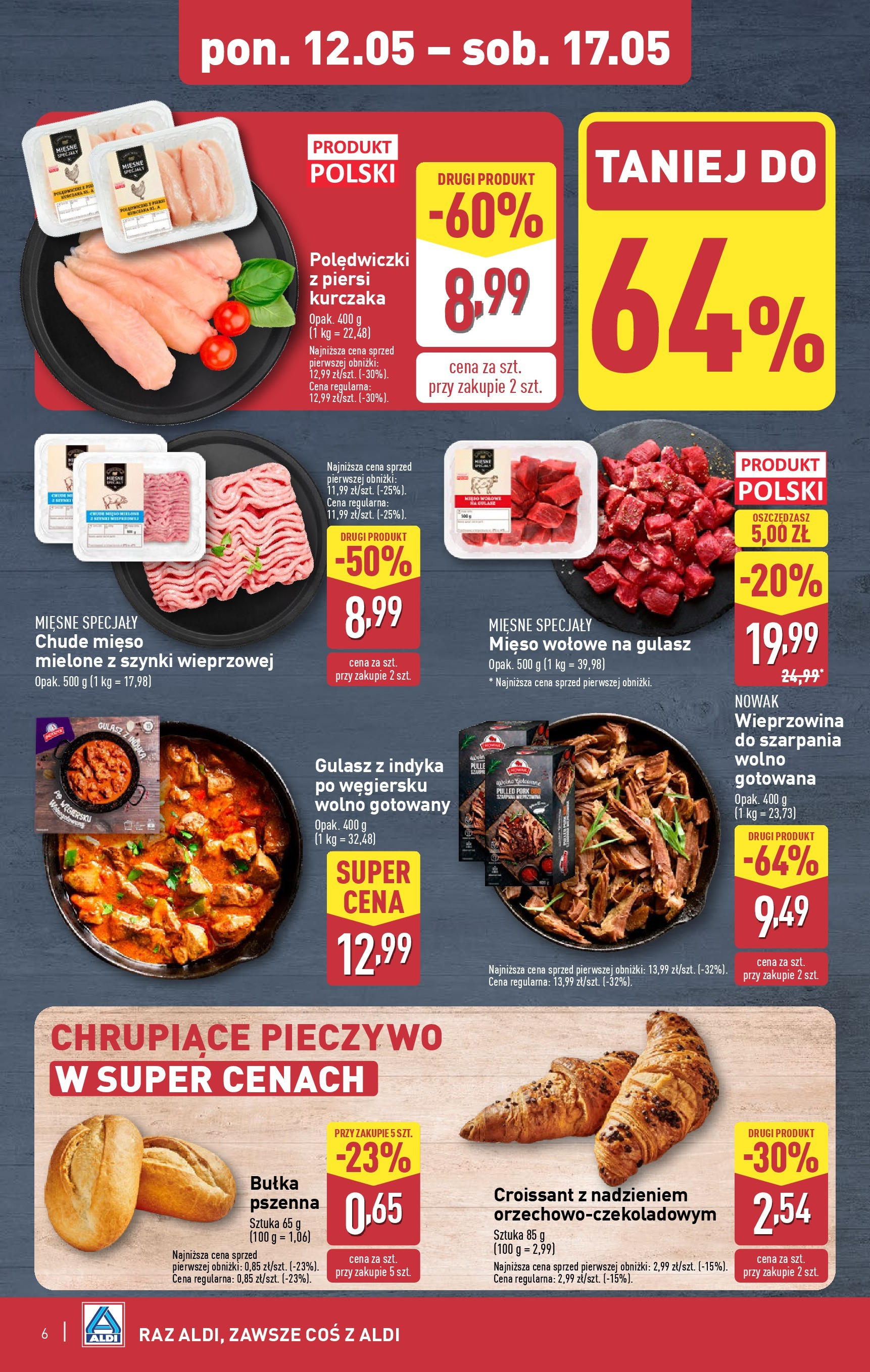 Aldi Gazetka od 12.05.2025 | Nowa PDF gazetka | Strona: 6 | Produkty: Pieczywo, Piersi, Mięso, Bułka pszenna Aldi Gazetka od 12.05.2025 - Ulotka PDF, promocje | Strona: 6 | Produkty: Pieczywo, Piersi, Mięso, Bułka pszenna