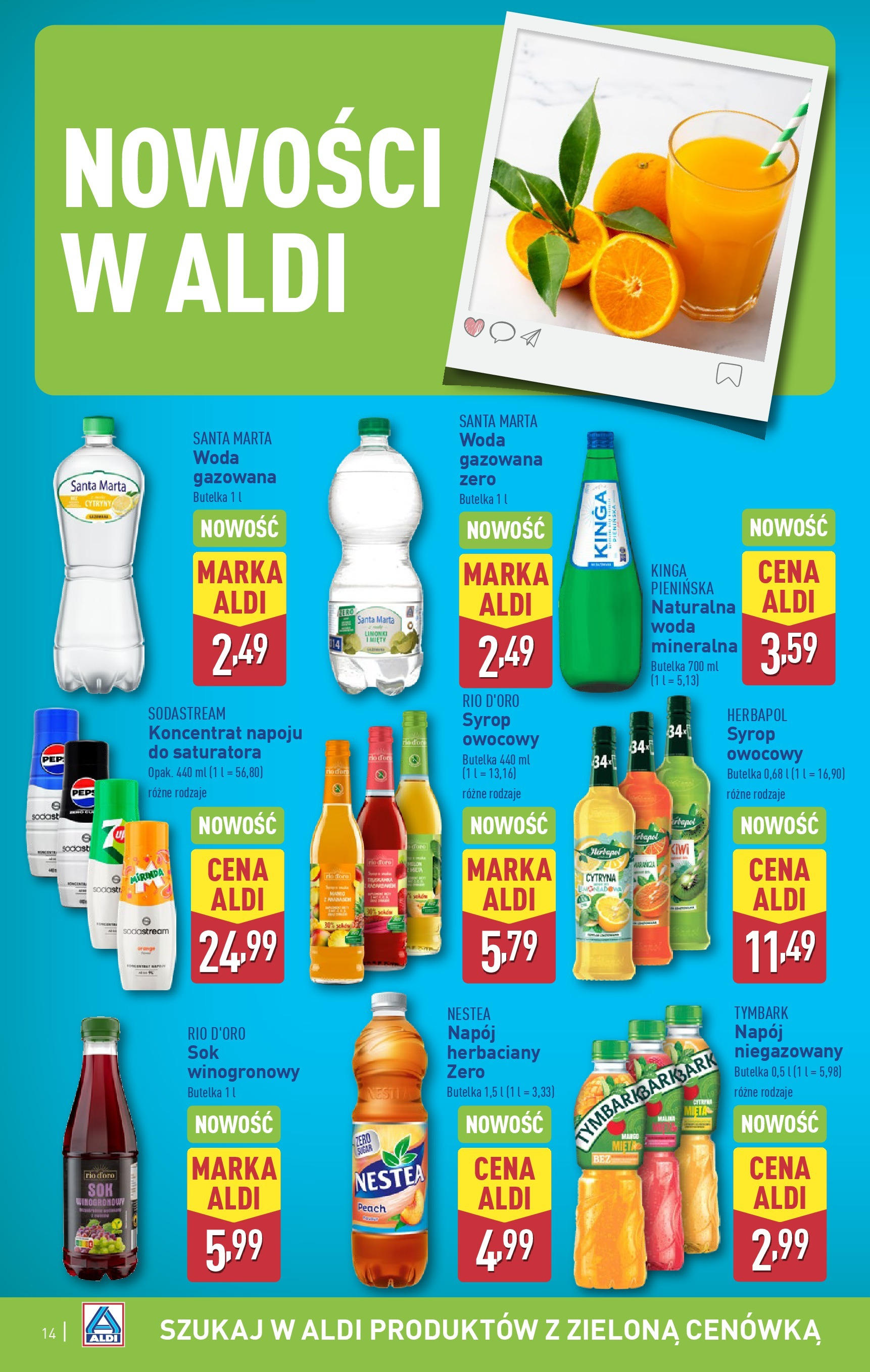 Aldi Gazetka od 12.05.2025 | Nowa PDF gazetka | Strona: 14 | Produkty: Cytryna, Syrop, Mięta, Sodastream Aldi Gazetka od 12.05.2025 - Ulotka PDF, promocje | Strona: 14 | Produkty: Cytryna, Syrop, Mięta, Sodastream