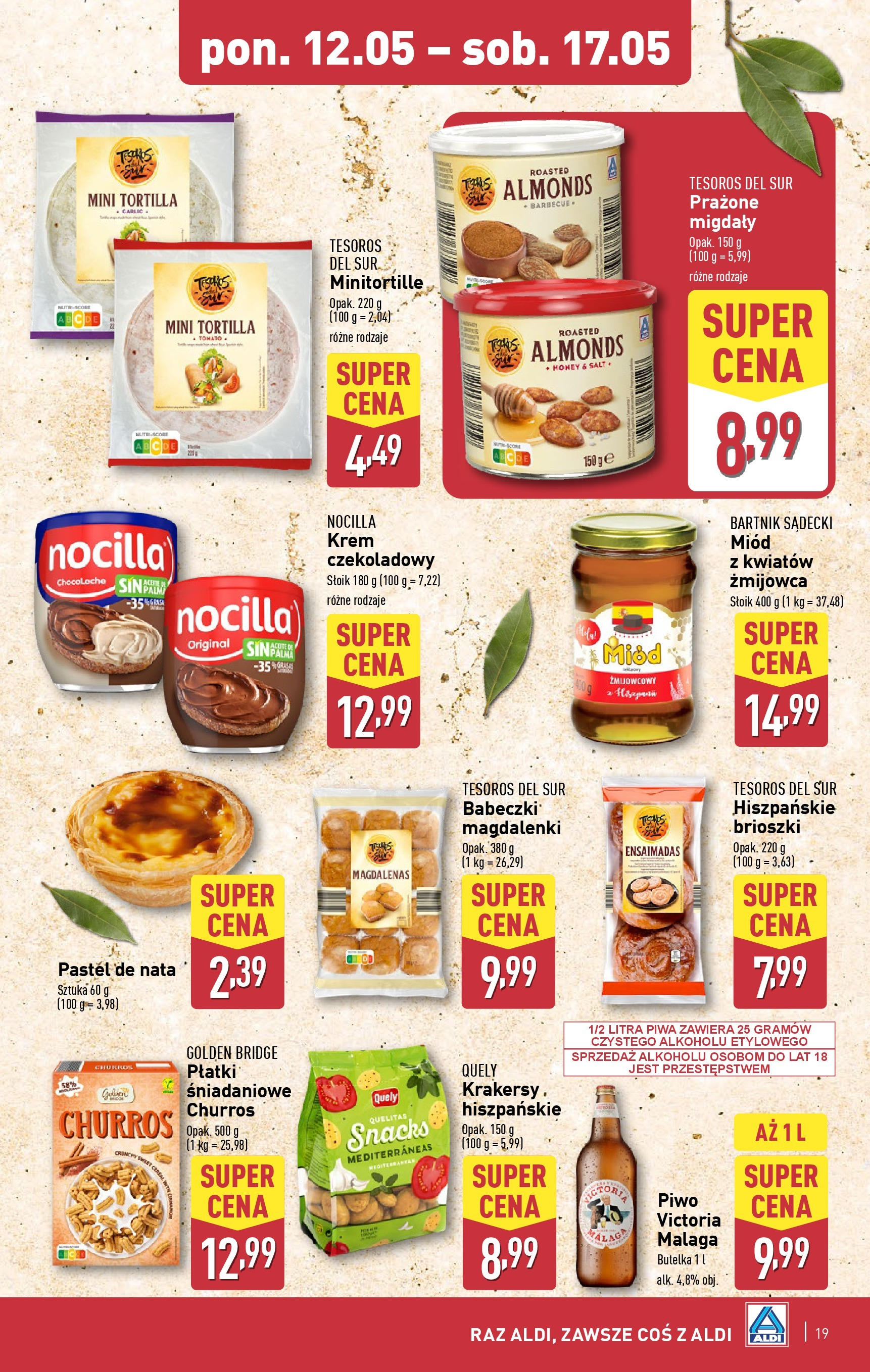 Aldi Gazetka od 12.05.2025 | Nowa PDF gazetka | Strona: 19 | Produkty: Krem czekoladowy, Płatki śniadaniowe, Krakersy, Krem Aldi Gazetka od 12.05.2025 - Ulotka PDF, promocje | Strona: 19 | Produkty: Krem czekoladowy, Płatki śniadaniowe, Krakersy, Krem