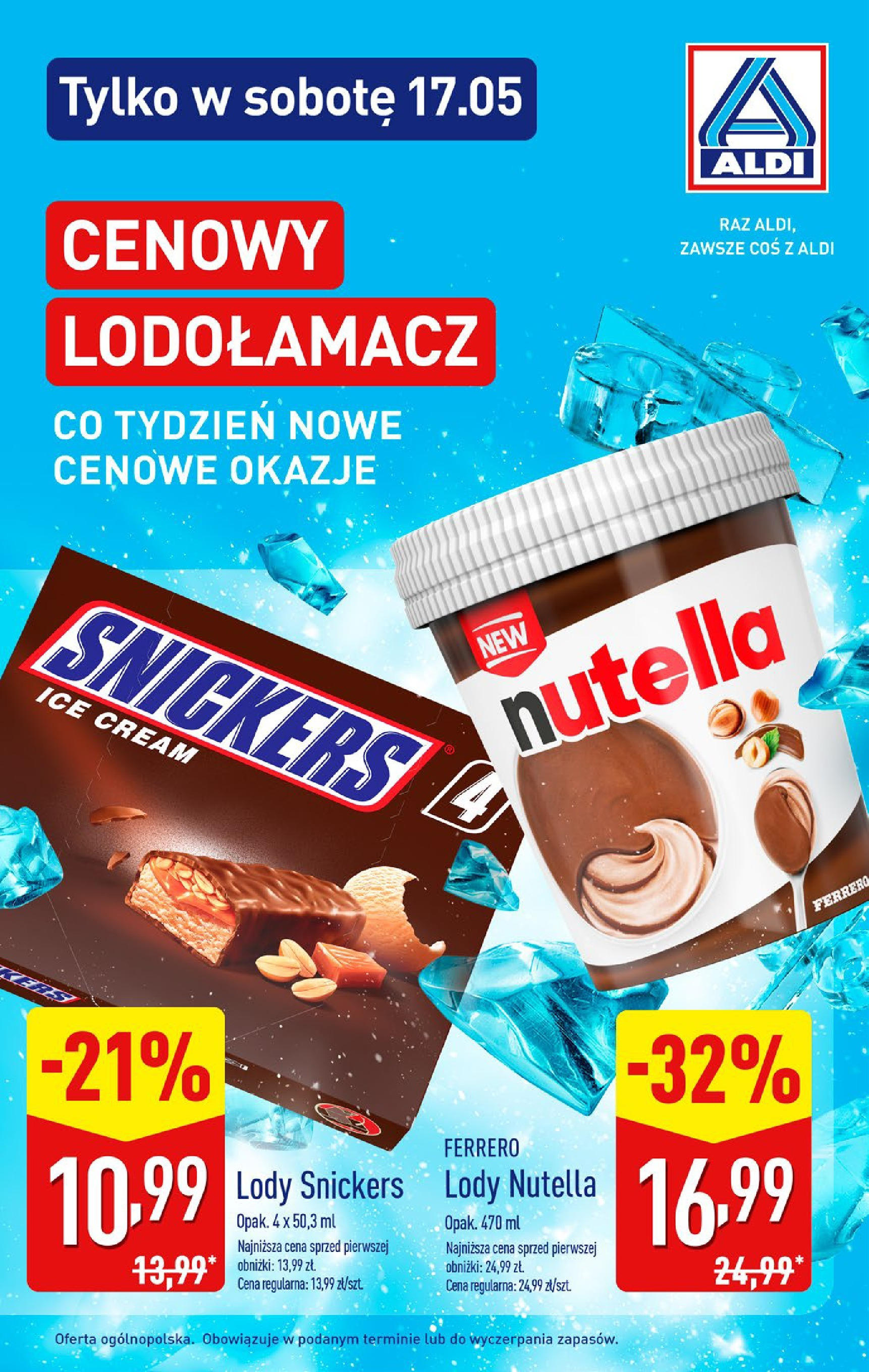 Aldi Gazetka od 12.05.2025 | Nowa PDF gazetka | Strona: 33 | Produkty: Nutella, Lody Aldi Gazetka od 12.05.2025 - Ulotka PDF, promocje | Strona: 33 | Produkty: Nutella, Lody