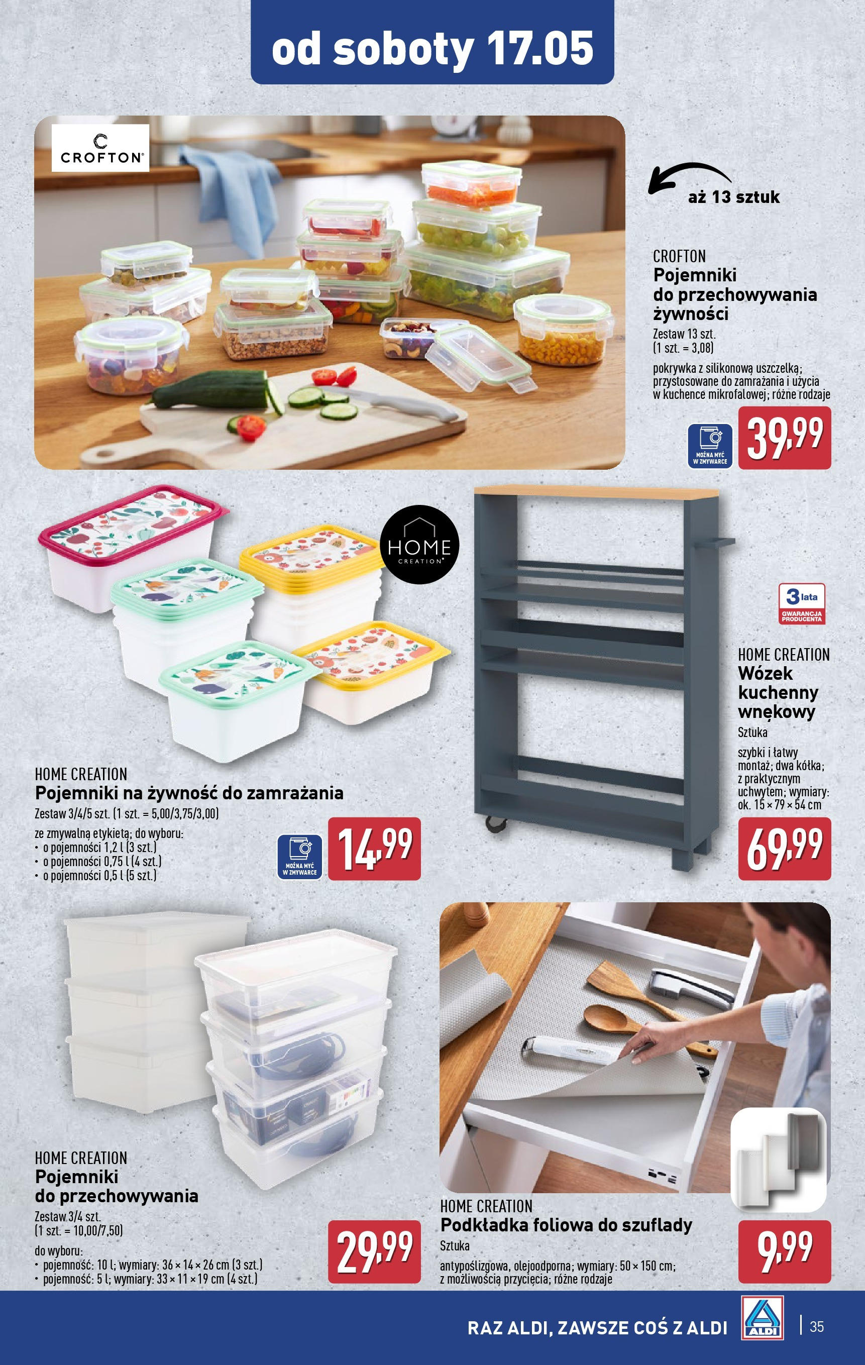 Aldi Gazetka od 12.05.2025 | Nowa PDF gazetka | Strona: 35 | Produkty: Pojemniki na żywność Aldi Gazetka od 12.05.2025 - Ulotka PDF, promocje | Strona: 35 | Produkty: Pojemniki na żywność