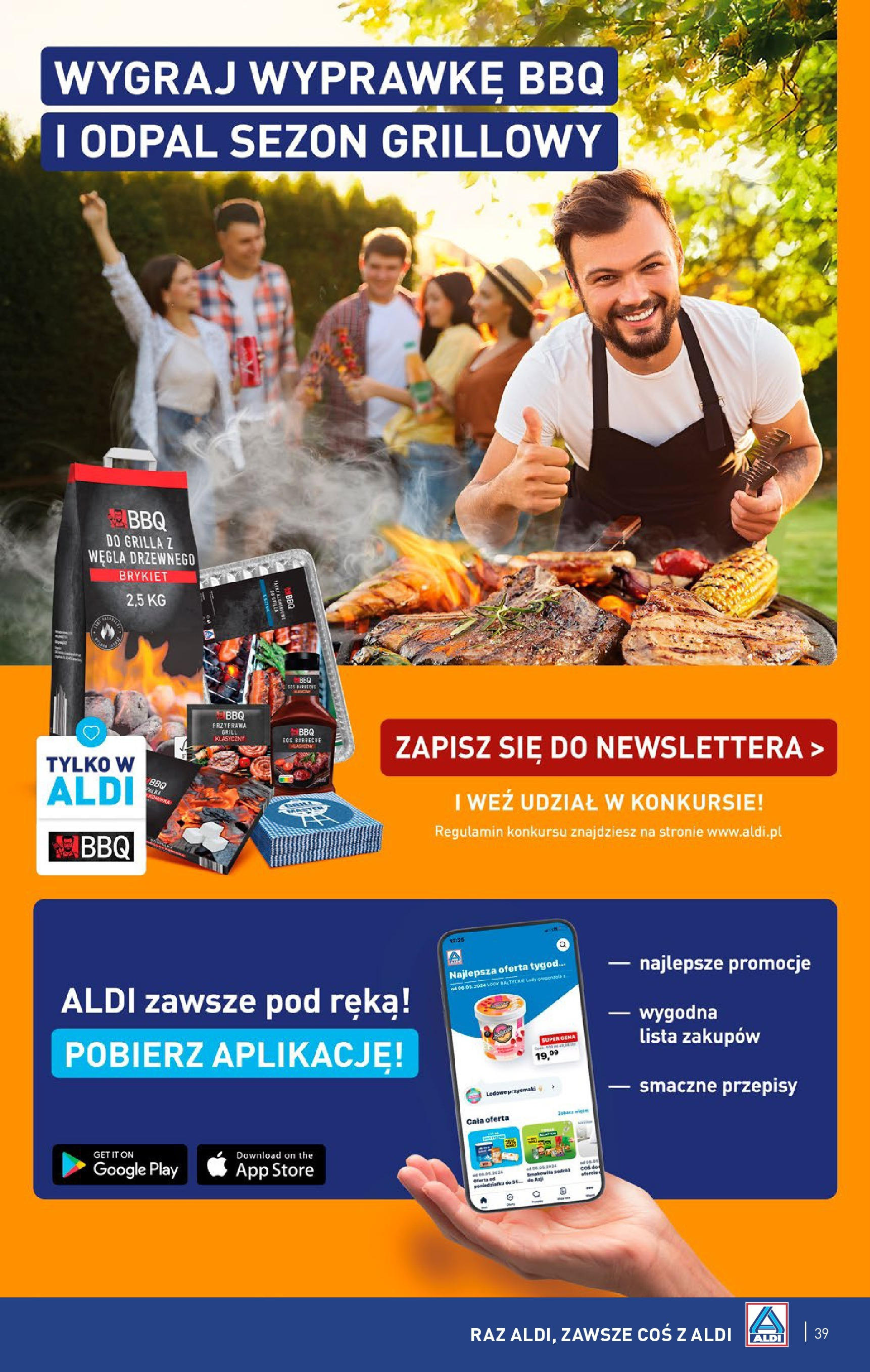 Aldi Gazetka od 12.05.2025 | Nowa PDF gazetka | Strona: 39 | Produkty: Grill, Sos Aldi Gazetka od 12.05.2025 - Ulotka PDF, promocje | Strona: 39 | Produkty: Grill, Sos
