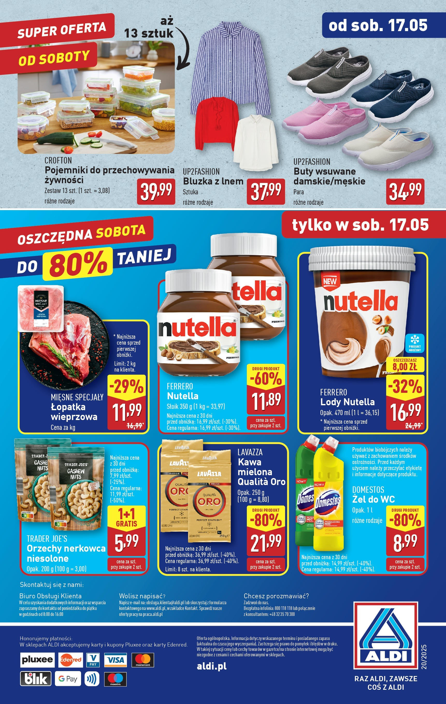 Aldi Gazetka - Promocja non food od soboty od 17.05.2025 - Ulotka PDF, promocje | Strona: 8 | Produkty: Buty, Lavazza, Domestos, Lody