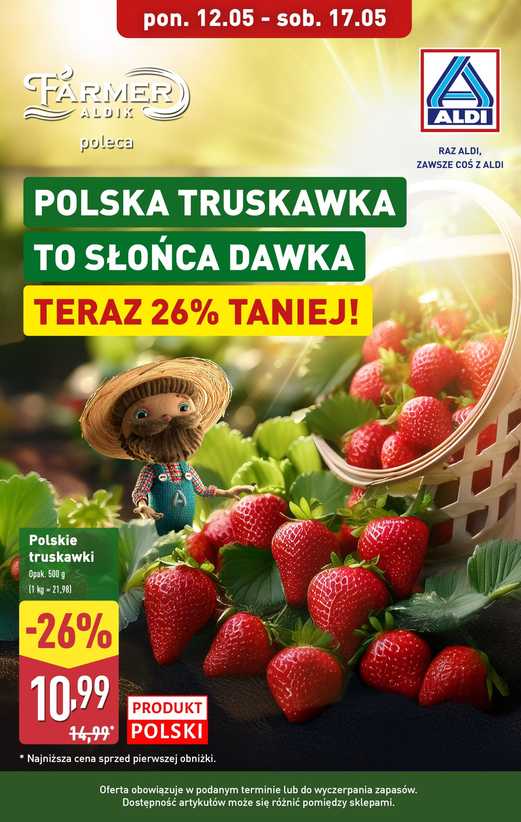 Aldi - Aldi Truskawki ważne do 17.05 od 11.05.2025 - Ulotka PDF, promocje | Strona: 1 | Produkty: Truskawki