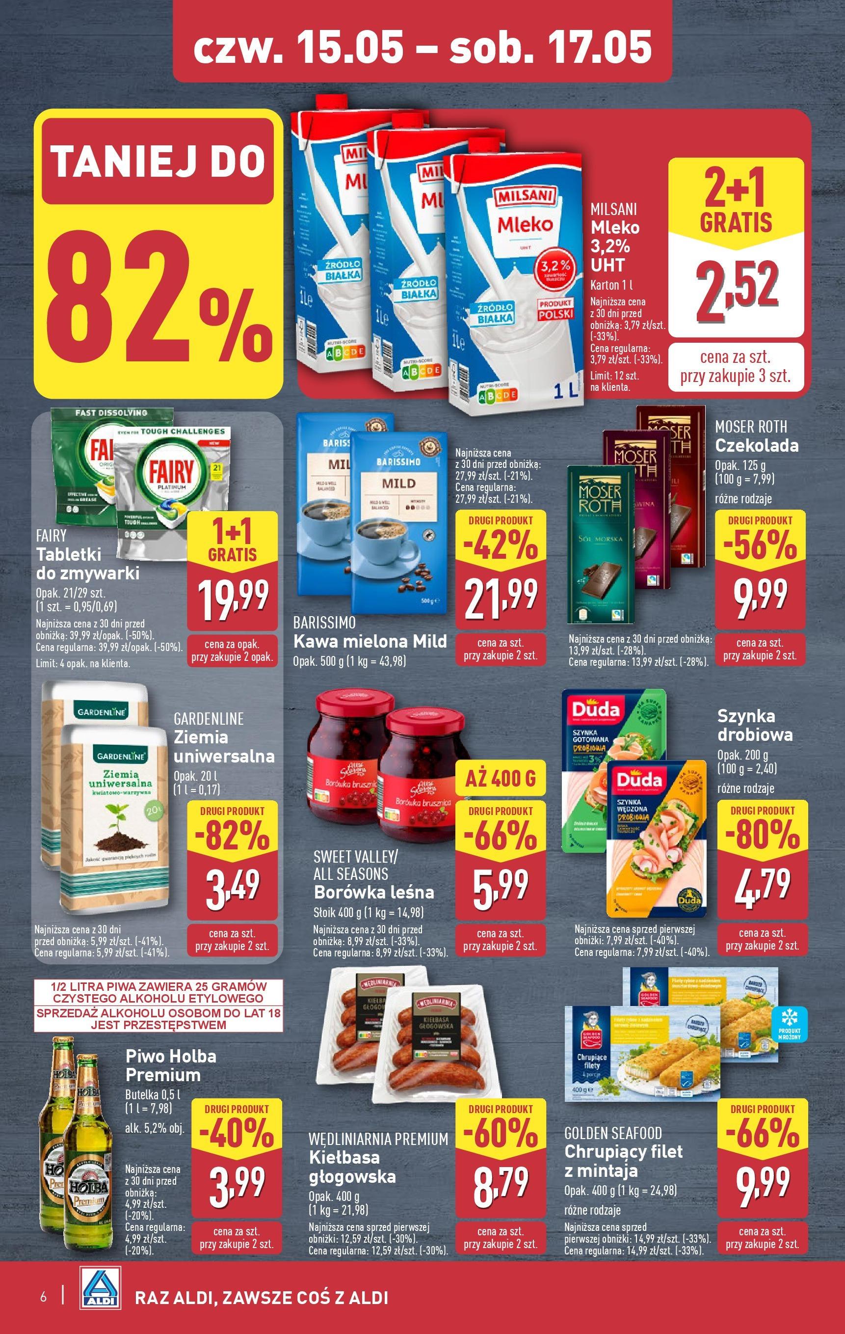 Aldi Gazetka - Okazje na weekend od 15.05.2025 - Ulotka PDF, promocje | Strona: 6 | Produkty: Ziemia, Mleko, Tabletki do zmywarki, Sól