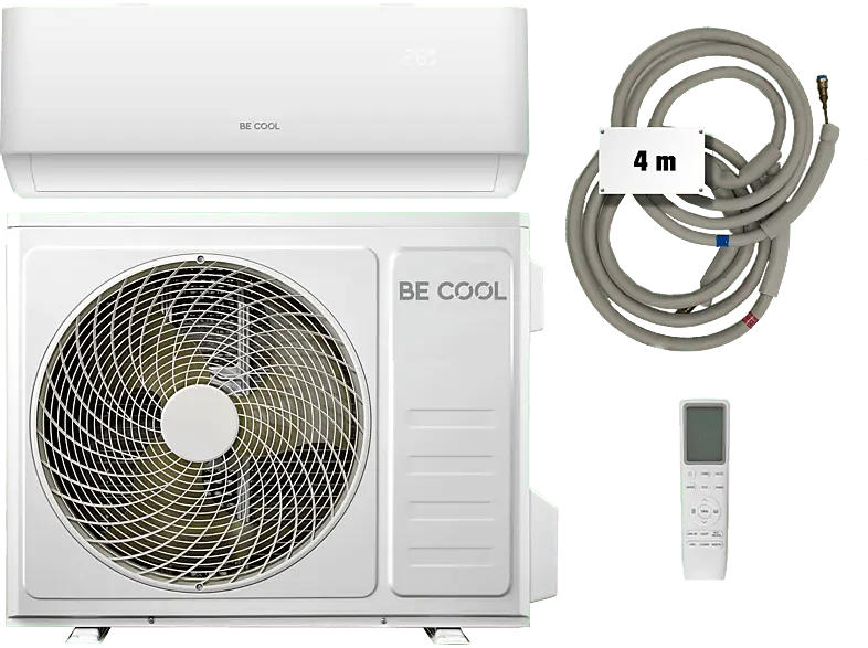 Be Cool Premium Quick Connect Split-Klimaanlage mit Heizfunktion (A++, 160 m³, 18000 BTU/h, Weiß)