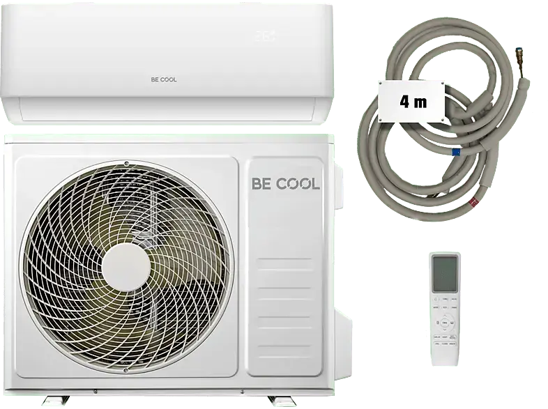 Be Cool Premium Quick Connect Split-Klimaanlage mit Heizfunktion (A++, 160 m³, 18000 BTU/h, Weiß)