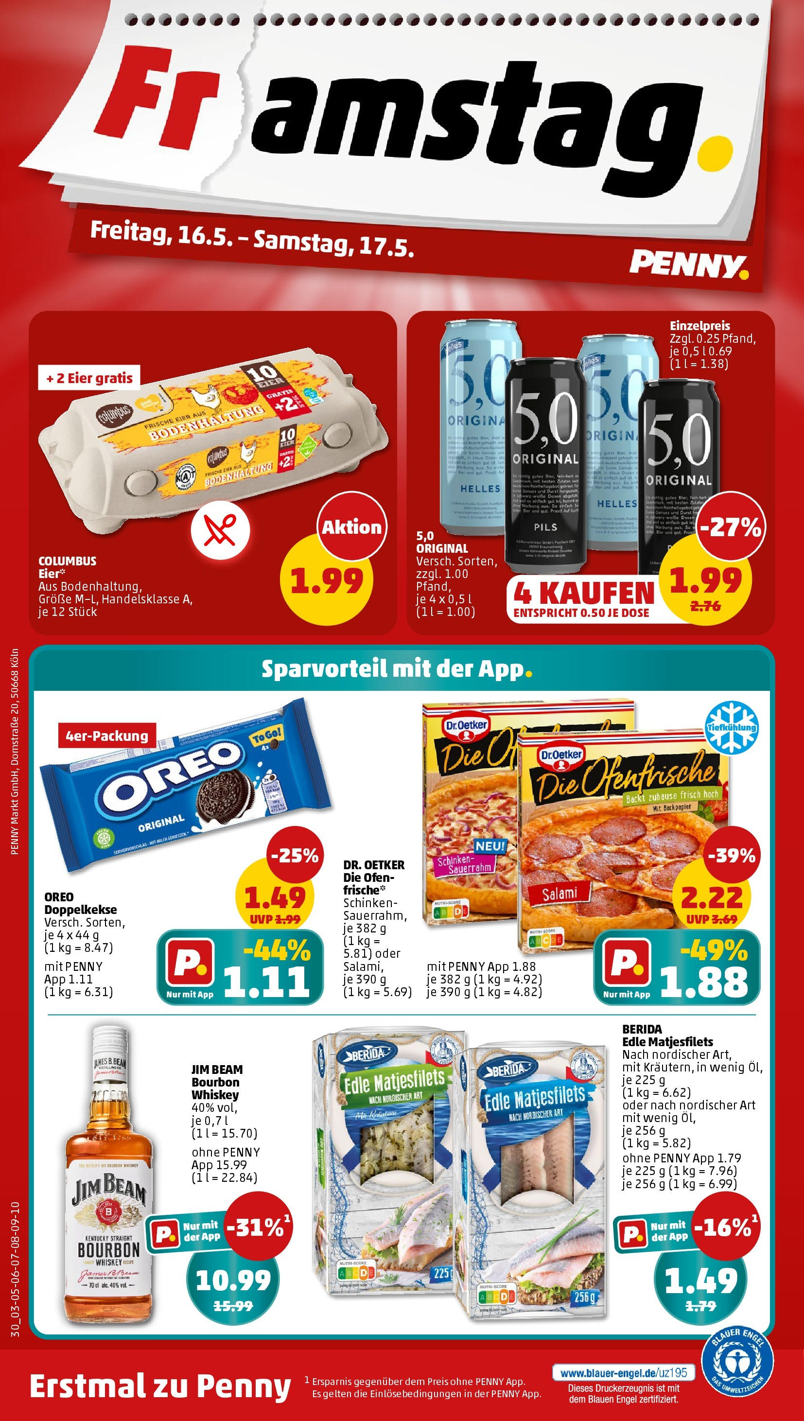 Penny - Hamburg (ab 12.05.2025) » Angebote Online | Seite: 30 | Produkte: Jim beam, Eier, Pizza, Sauerrahm Penny - Hamburg (ab 12.05.2025) » Angebote Online | Seite: 30 | Produkte: Jim beam, Eier, Pizza, Sauerrahm