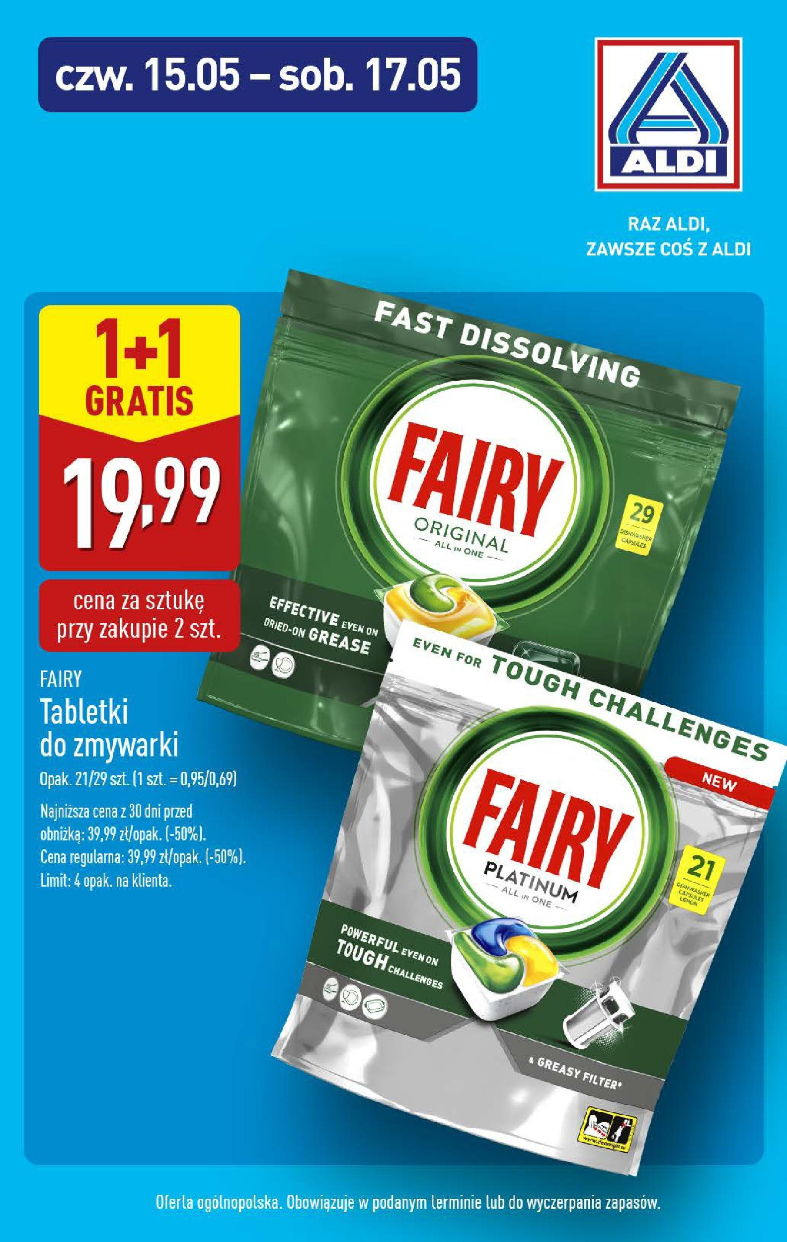 Aldi - Aldi Od czwartku wazne do 17.05 od 14.05.2025 - Ulotka PDF, promocje | Strona: 3 | Produkty: Fairy, Tabletki do zmywarki Fairy, Tabletki do zmywarki