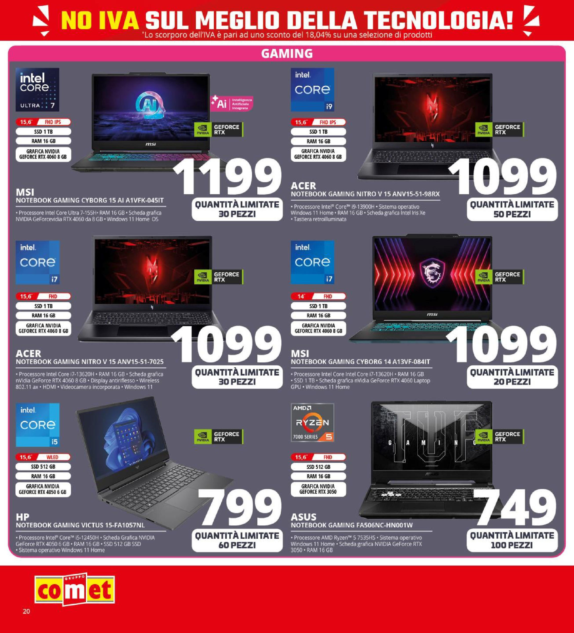 Comet - No IVA sul meglio della tecnologia! dal 07/05/2025 anteprima > nuovo offerte!⏳ | Pagina: 20 | Prodotti: Notebook, Laptop, Tastiera, Videocamera Nuovo Comet - No IVA sul meglio della tecnologia! dal 07/05/2025 > offerte anteprima 🛍️ | Pagina: 20 | Prodotti: Notebook, Laptop, Tastiera, Videocamera