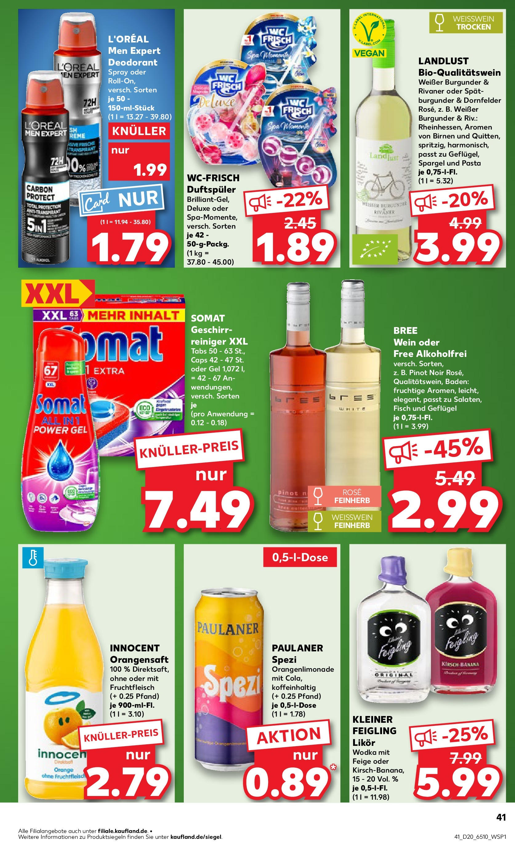 Kaufland - Kaufland: Wochenangebote (ab 14.05.2025) » Angebote Online | Seite: 41 | Produkte: Kleiner feigling, Spargel, Antitranspirant, Paulaner Kaufland - Kaufland: Wochenangebote (ab 14.05.2025) » Angebote Online zum Blättern | Seite: 41 | Produkte: Kleiner feigling, Spargel, Antitranspirant, Paulaner