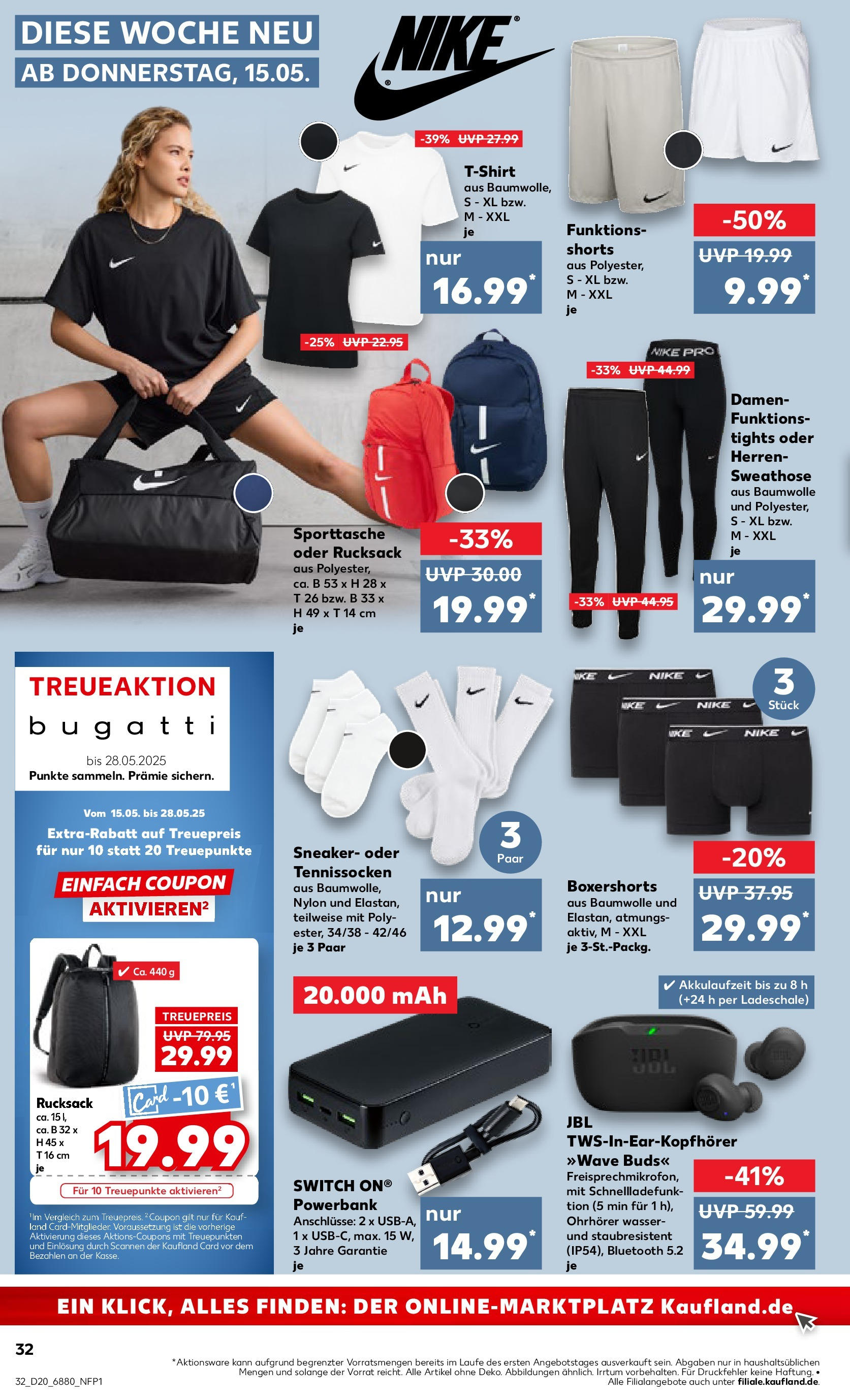 Kaufland - Kaufland: Wochenangebote (ab 14.05.2025) » Angebote Online | Seite: 32 | Produkte: Sweathose, T-Shirt, Wasser, Powerbank Kaufland - Kaufland: Wochenangebote (ab 14.05.2025) » Angebote Online zum Blättern | Seite: 32 | Produkte: Sweathose, T-Shirt, Wasser, Powerbank