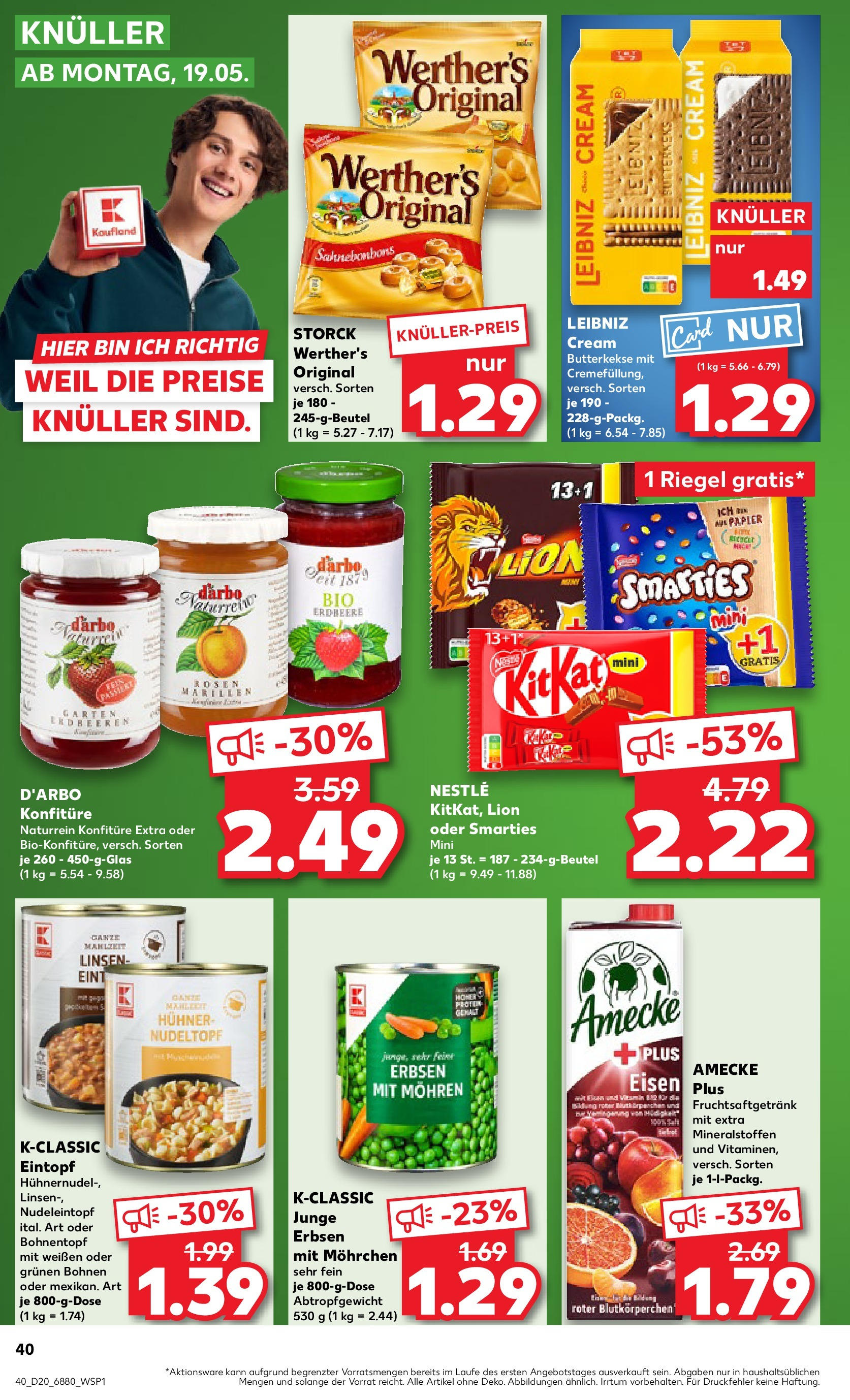 Kaufland - Kaufland: Wochenangebote (ab 14.05.2025) » Angebote Online | Seite: 40 | Produkte: Smarties, Mohren, Butterkekse, Erbsen Kaufland - Kaufland: Wochenangebote (ab 14.05.2025) » Angebote Online zum Blättern | Seite: 40 | Produkte: Smarties, Mohren, Butterkekse, Erbsen