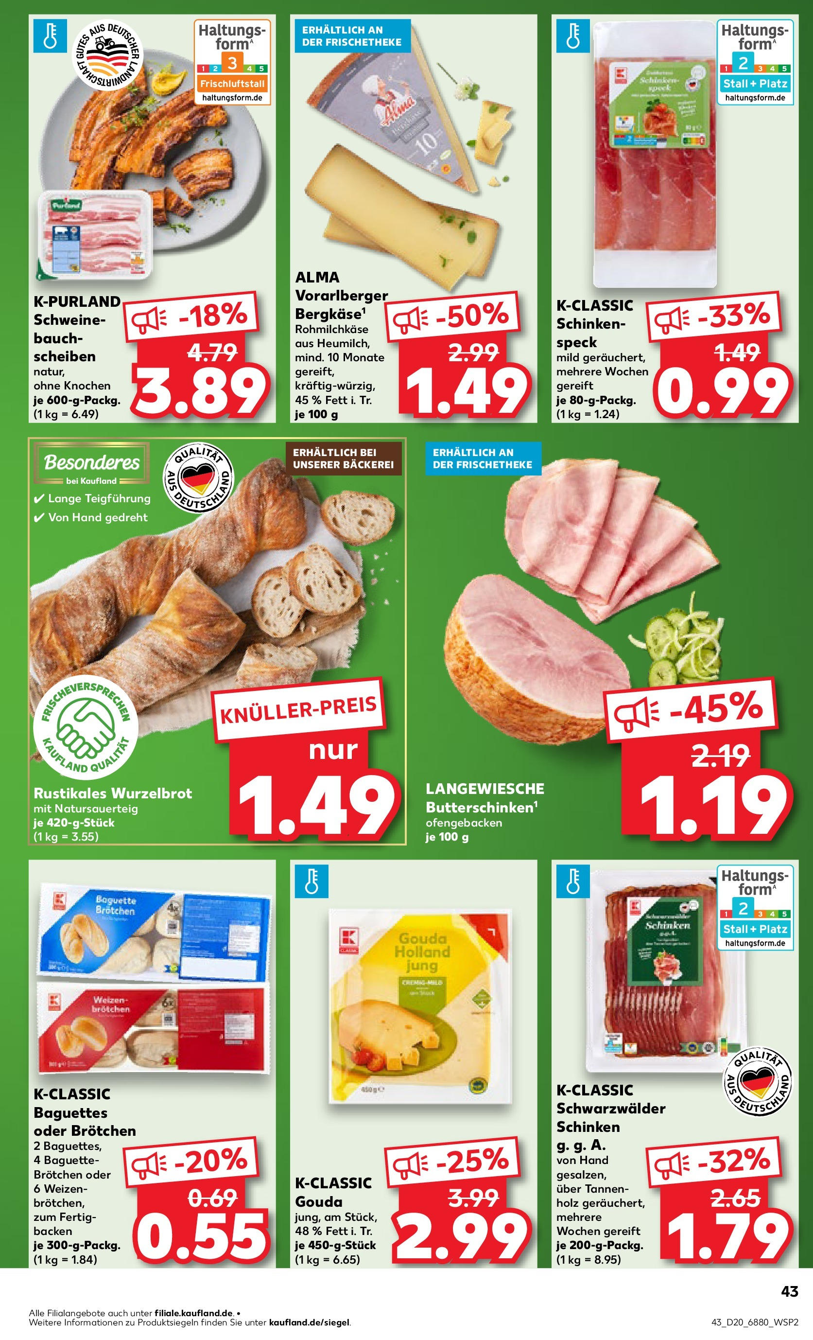 Kaufland - Kaufland: Wochenangebote (ab 14.05.2025) » Angebote Online | Seite: 43 | Produkte: Bäckerei, Gouda, Baguette, Schinken Kaufland - Kaufland: Wochenangebote (ab 14.05.2025) » Angebote Online zum Blättern | Seite: 43 | Produkte: Bäckerei, Gouda, Baguette, Schinken