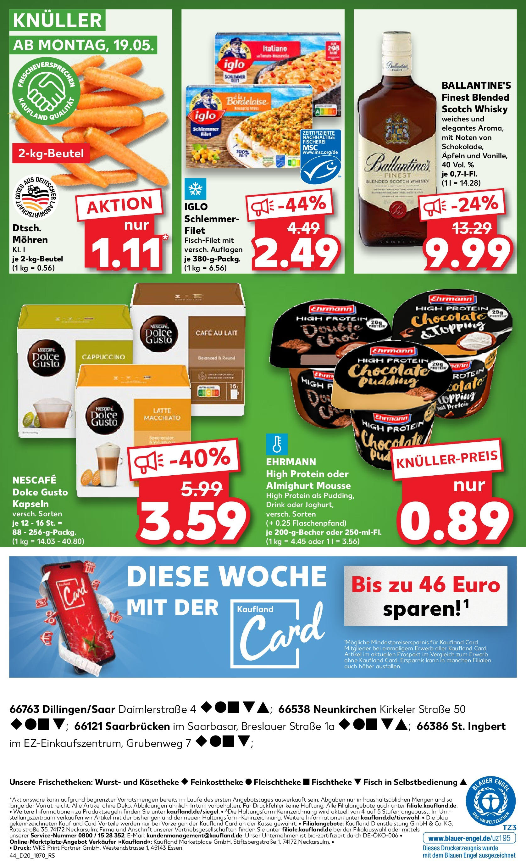 Kaufland - Kaufland: Wochenangebote (ab 14.05.2025) » Angebote Online | Seite: 44 | Produkte: Whisky, Nescafe, Fisch, Wurst Kaufland - Kaufland: Wochenangebote (ab 14.05.2025) » Angebote Online zum Blättern | Seite: 44 | Produkte: Whisky, Nescafe, Fisch, Wurst