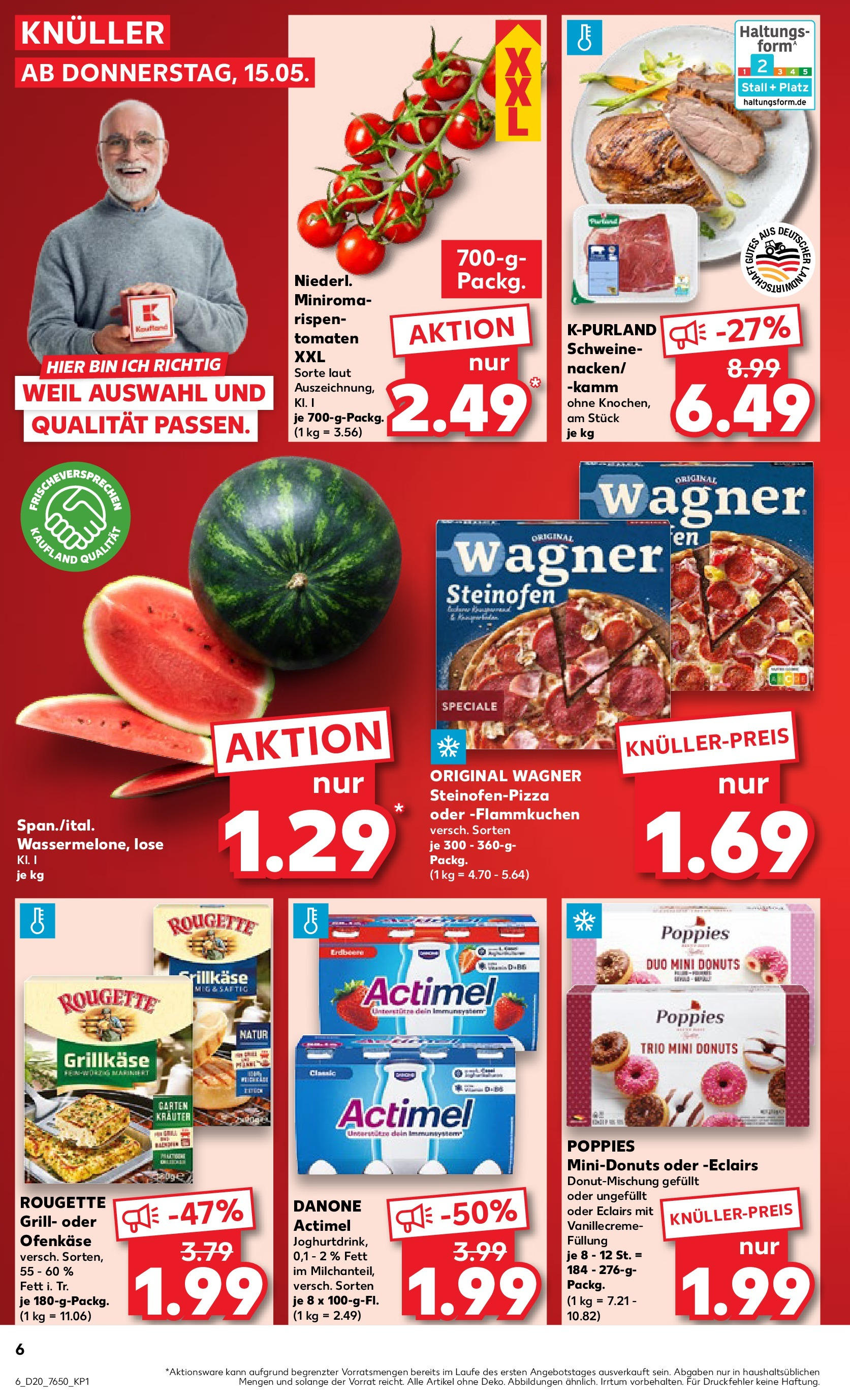Kaufland - Kaufland: Wochenangebote (ab 14.05.2025) » Angebote Online | Seite: 6 | Produkte: Actimel, Tomaten, Donuts, Pizza Kaufland - Kaufland: Wochenangebote (ab 14.05.2025) » Angebote Online zum Blättern | Seite: 6 | Produkte: Actimel, Tomaten, Donuts, Pizza