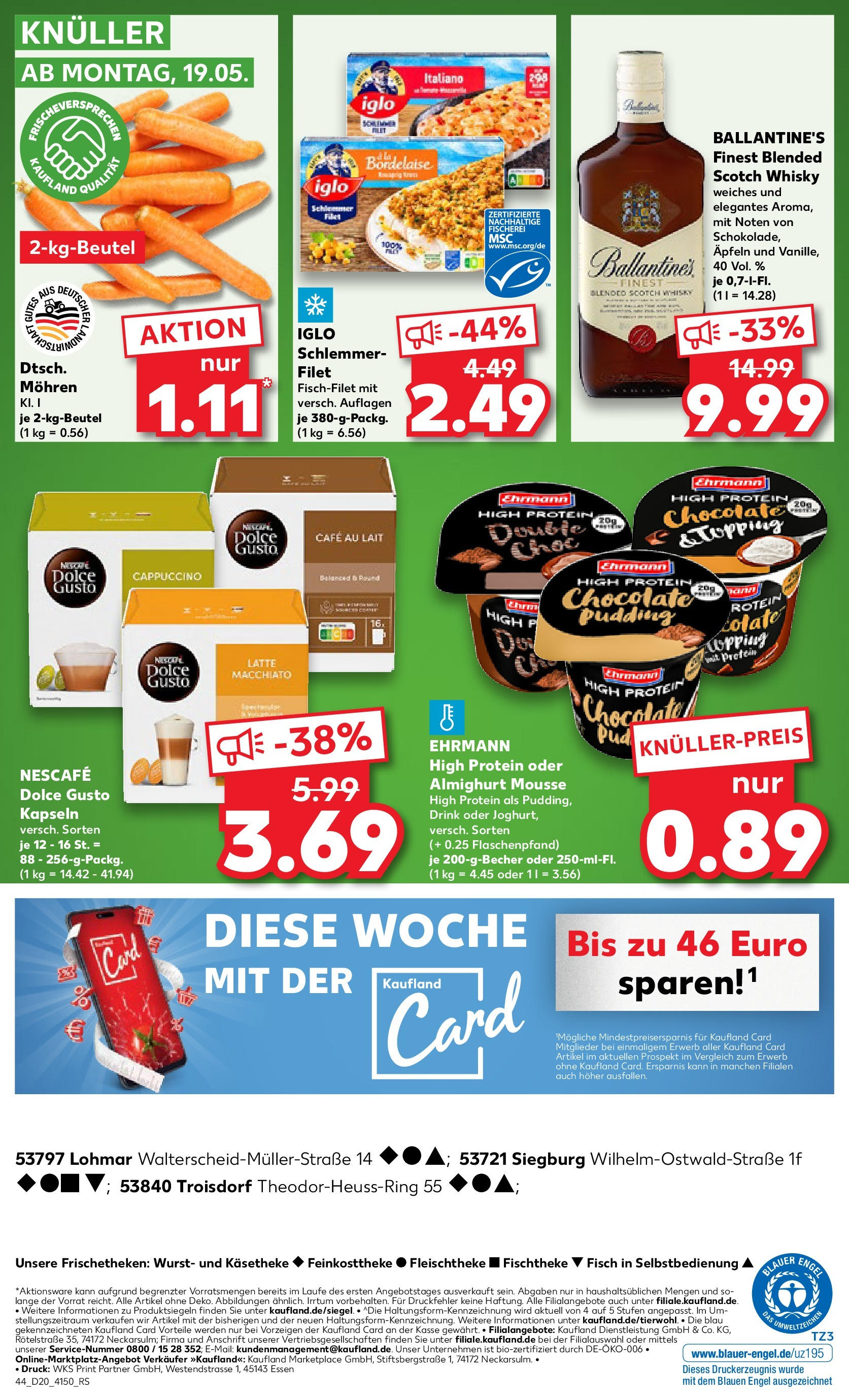 Kaufland - Kaufland: Wochenangebote (ab 14.05.2025) » Angebote Online | Seite: 44 | Produkte: Nescafe, Iglo, Mohren, Dolce gusto Kaufland - Kaufland: Wochenangebote (ab 14.05.2025) » Angebote Online zum Blättern | Seite: 44 | Produkte: Nescafe, Iglo, Mohren, Dolce gusto