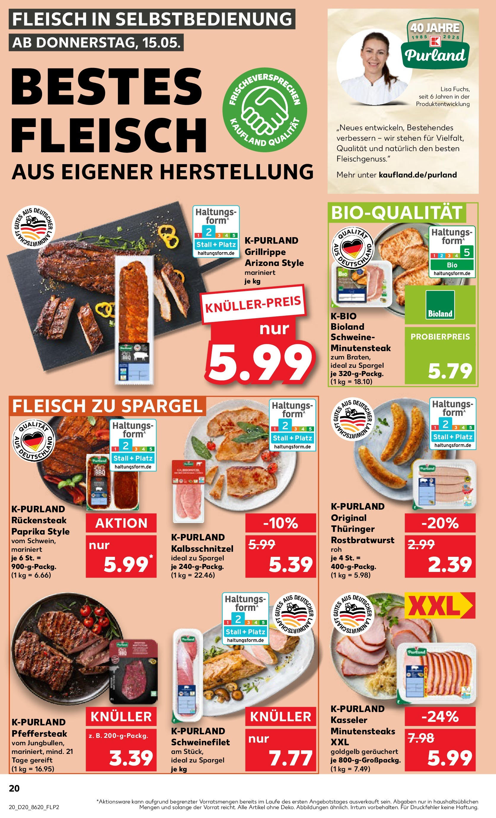 Kaufland - Essen (ab 15.05.2025) » Angebote Online | Seite: 20 | Produkte: Spargel, Schnitzel, Steak, Fleisch Kaufland - Essen (ab 15.05.2025) » Angebote Online zum Blättern | Seite: 20 | Produkte: Spargel, Schnitzel, Steak, Fleisch