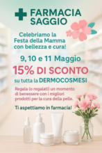 Farmacia Saggio 15% di sconto - al 11.05.2025