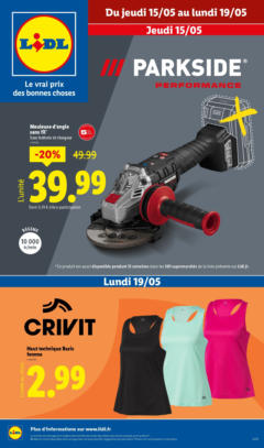Prévisualisation de Sélection mode et bricolage : n'attendez plus pour profiter des bonnes affaires Lidl ! du magasin LIDL formulaire valide 14/05/2025