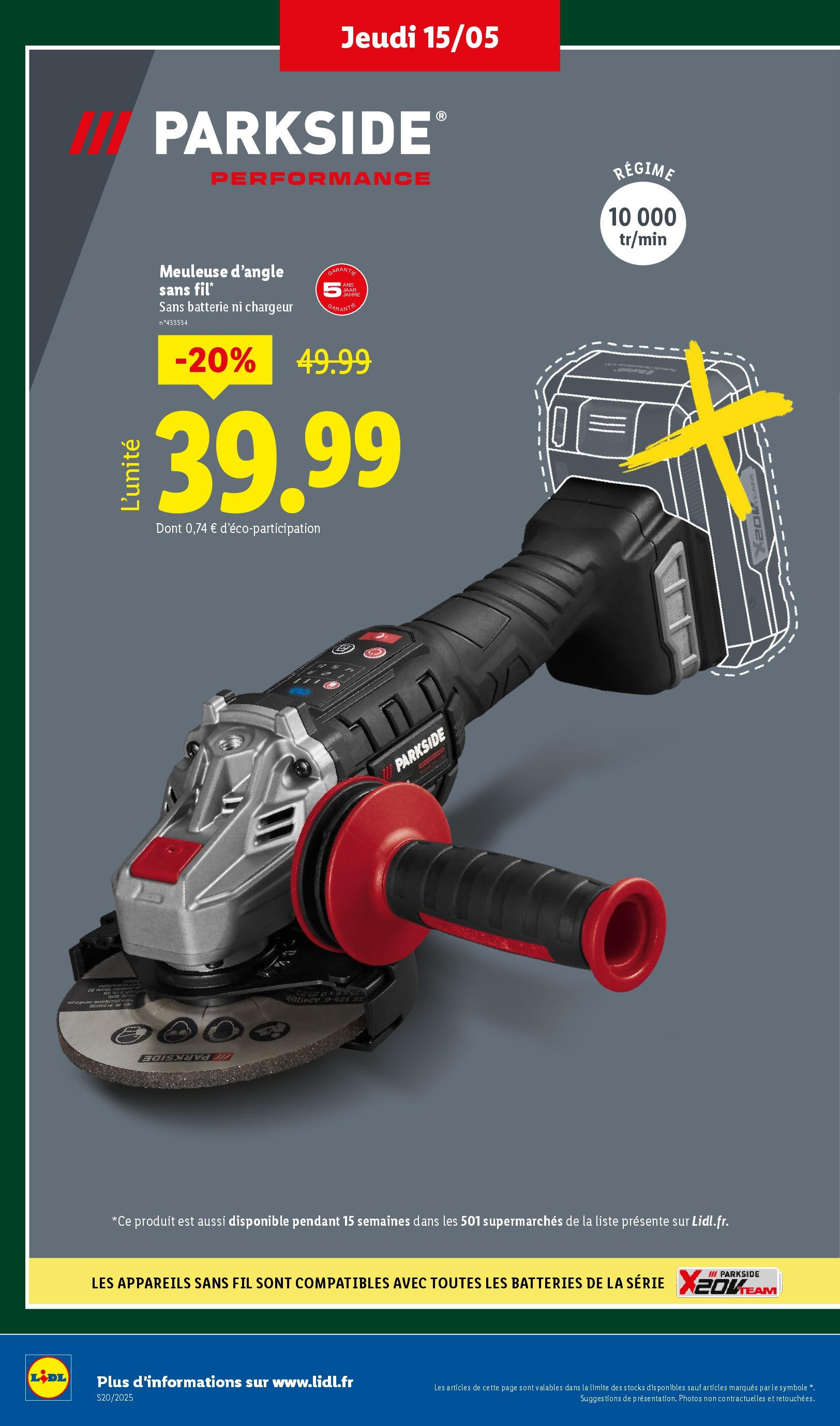 Catalogue LIDL du 14/05/2025 | Promo prospectus en ligne | Page: 32 | Produits: Meuleuse, Batterie Catalogue LIDL du 14/05/2025 | Promo prospectus en ligne | Page: 32 | Produits: Meuleuse, Batterie