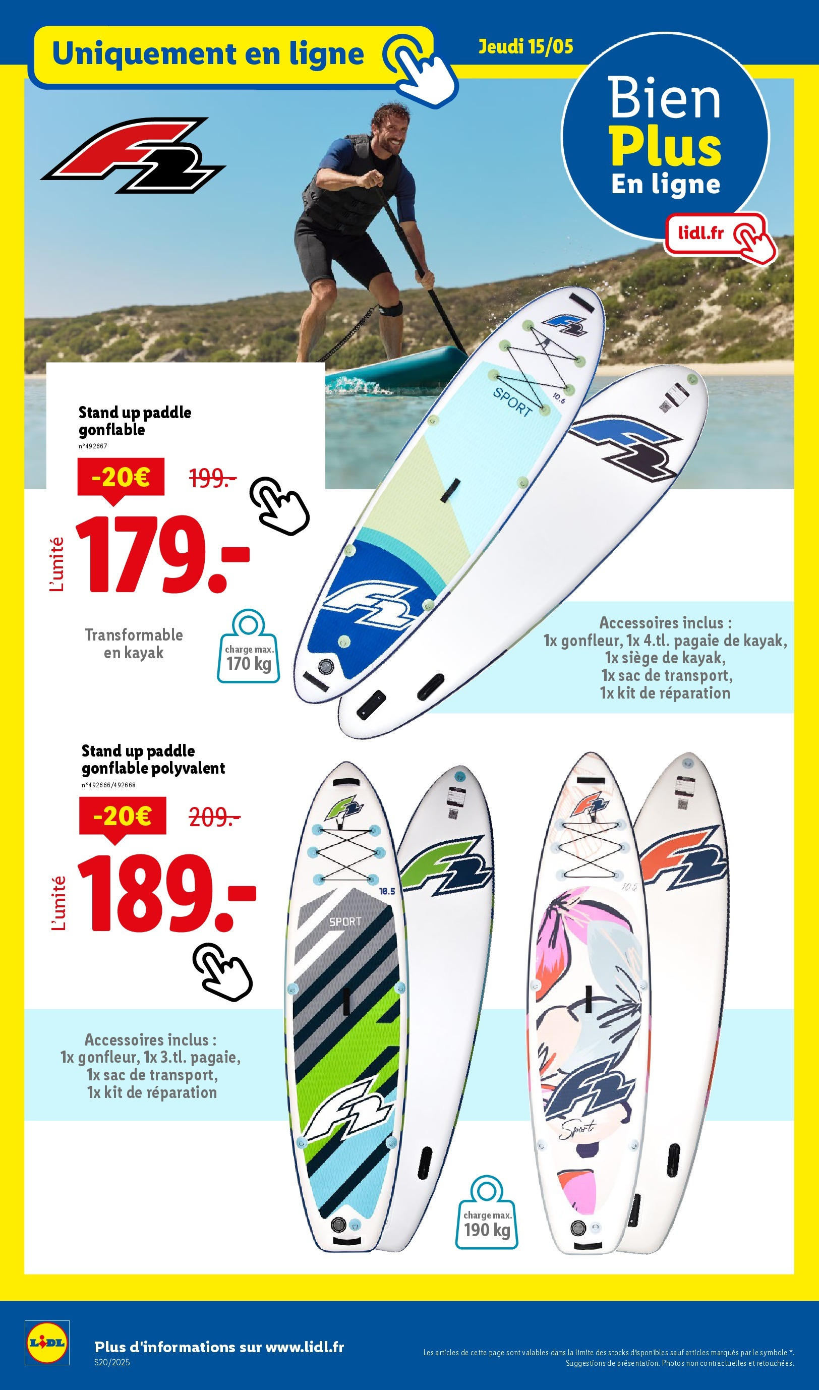 Catalogue LIDL du 14/05/2025 | Promo prospectus en ligne | Page: 50 | Produits: Sac, Kayak, Paddle Catalogue LIDL du 14/05/2025 | Promo prospectus en ligne | Page: 50 | Produits: Sac, Kayak, Paddle