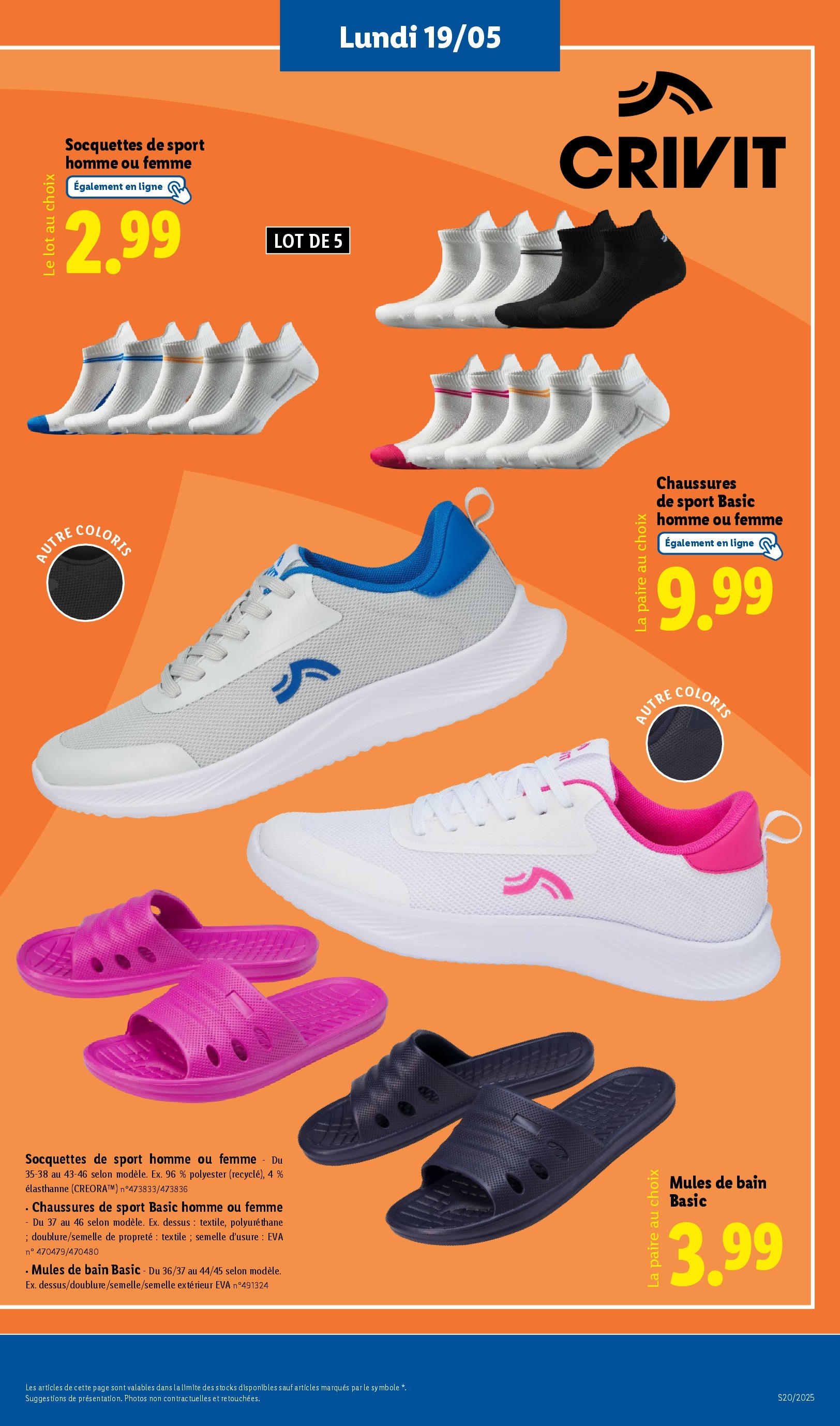 Catalogue LIDL du 14/05/2025 | Promo prospectus en ligne | Page: 55 | Produits: Chaussures de sport Catalogue LIDL du 14/05/2025 | Promo prospectus en ligne | Page: 55 | Produits: Chaussures de sport