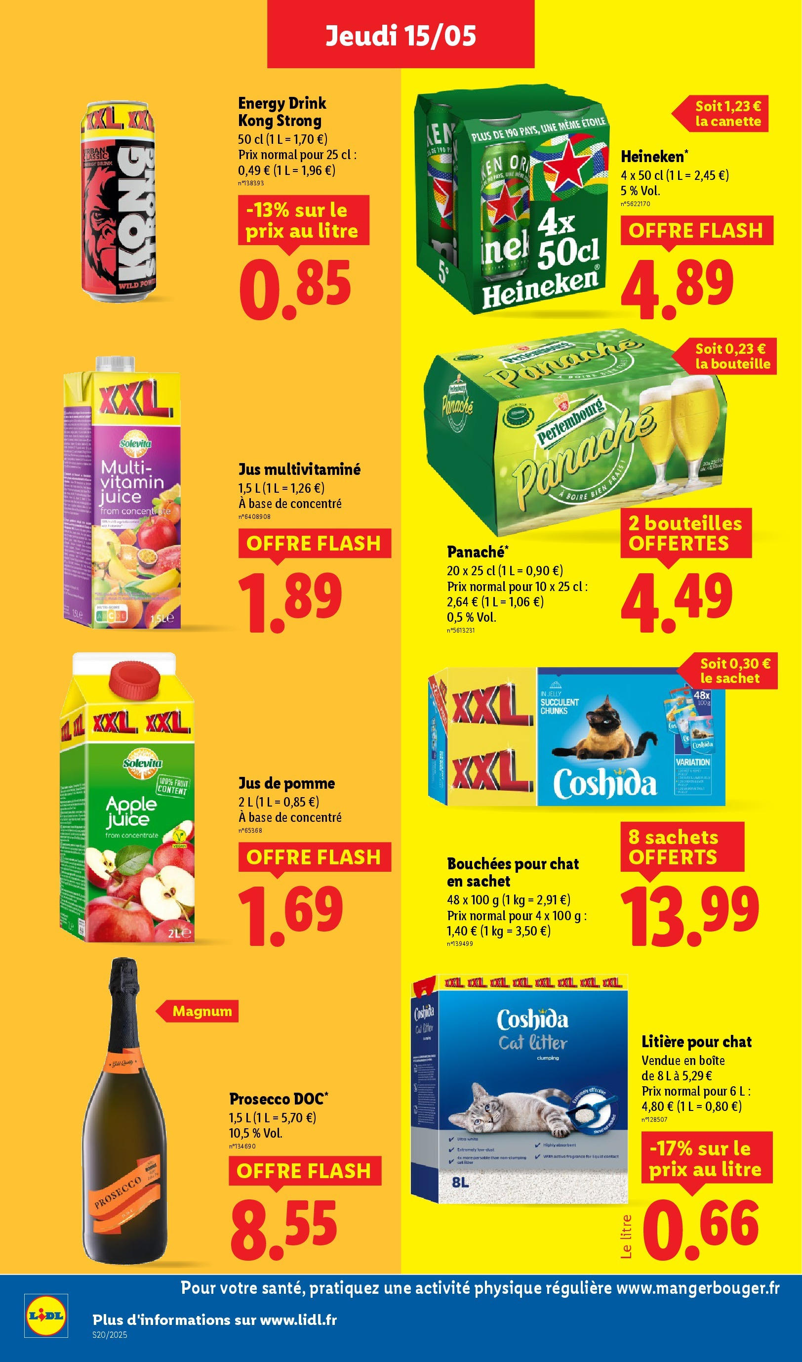 Catalogue LIDL du 14/05/2025 | Promo prospectus en ligne | Page: 26 | Produits: Litière pour chat, Jus de pomme, Jus, Heineken Catalogue LIDL du 14/05/2025 | Promo prospectus en ligne | Page: 26 | Produits: Litière pour chat, Jus de pomme, Jus, Heineken