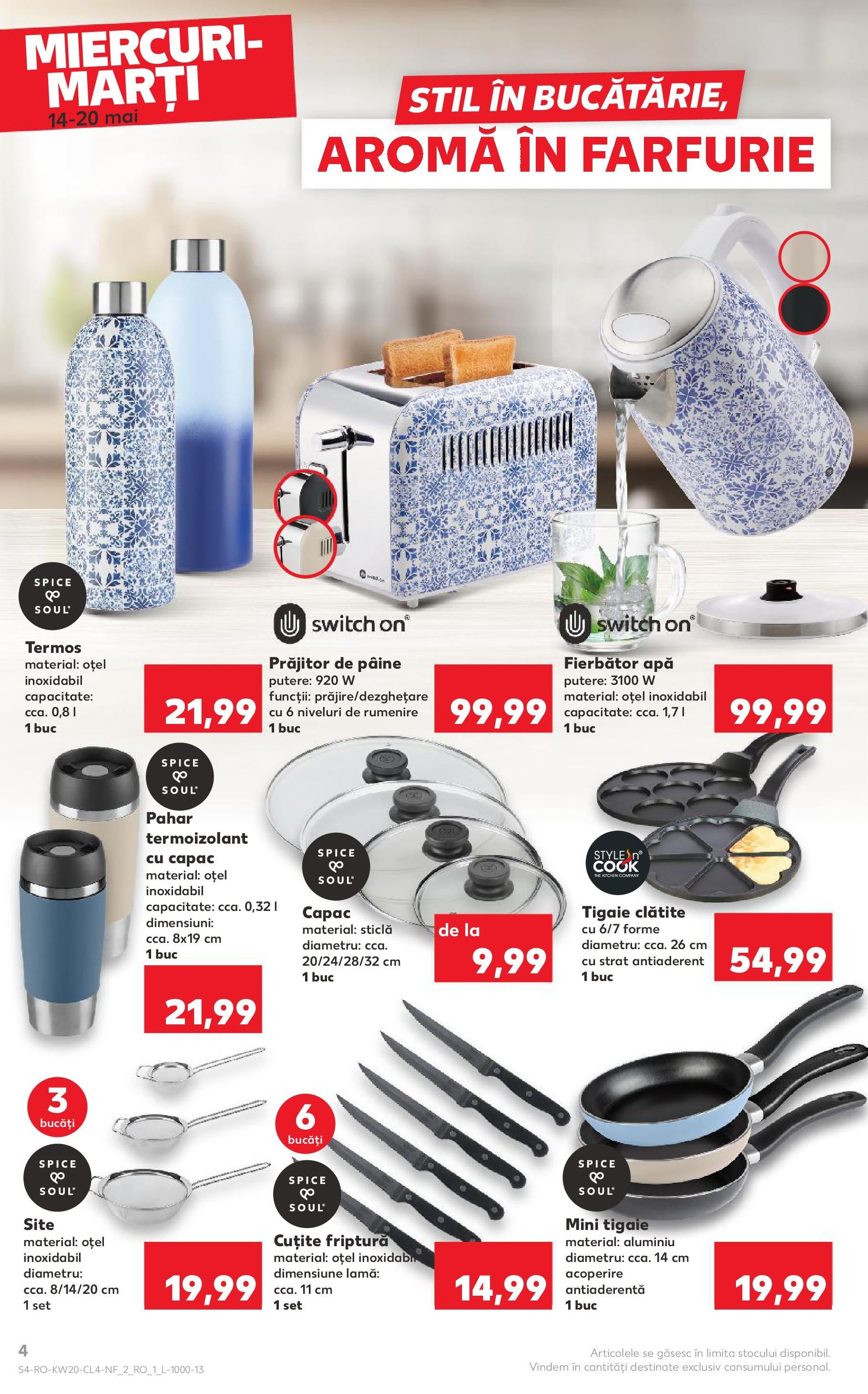 Catalog Kaufland - Sibiu Nonfood 14.05.2025 - Revista si Oferta | Pagină: 4 | Produse: Delgeç, Clătite, Farfurie, Pâine
