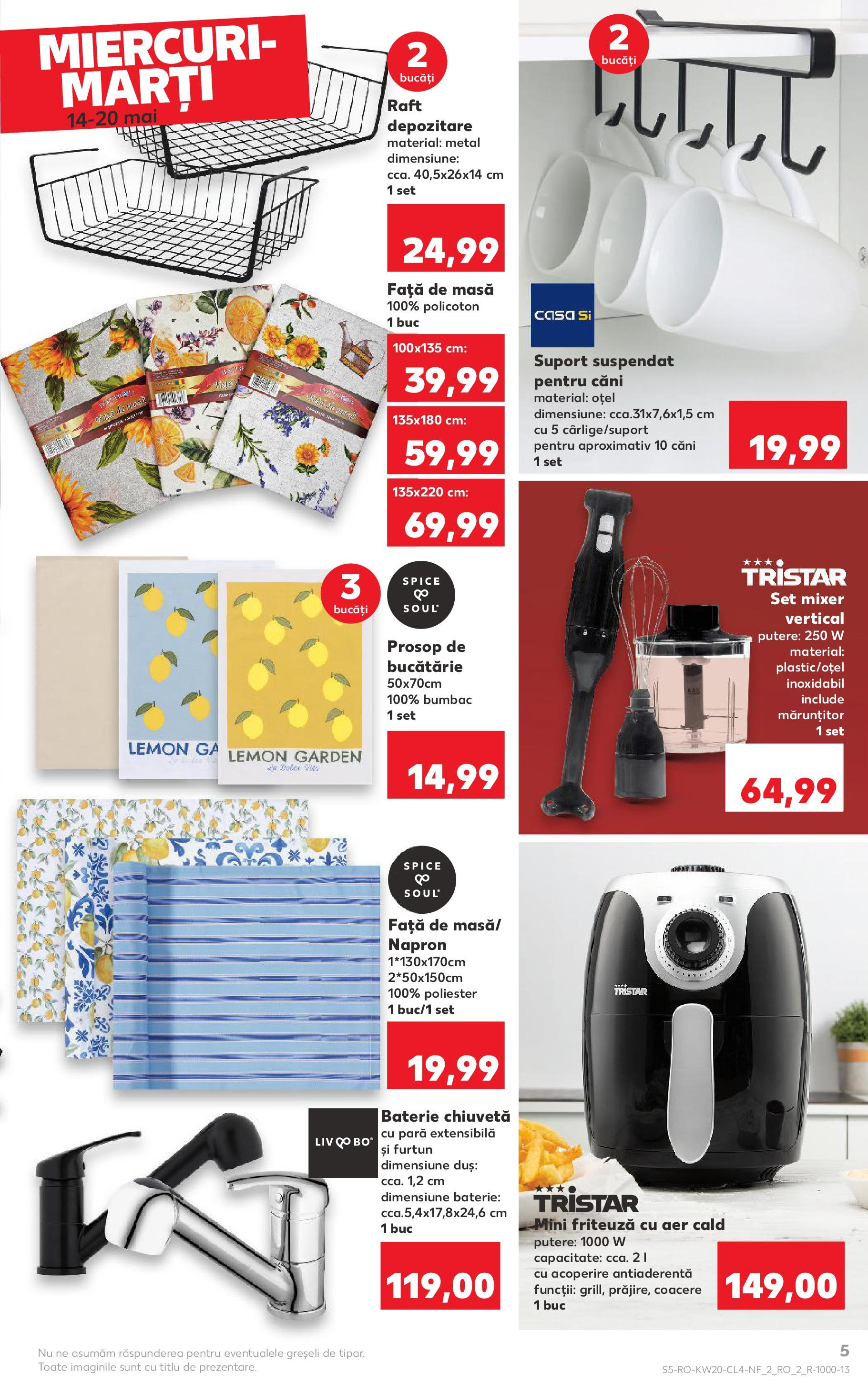 Catalog Kaufland - Sibiu Nonfood 14.05.2025 - Revista si Oferta | Pagină: 5 | Produse: Pară, Ginseng, Față de masă, Friteuză