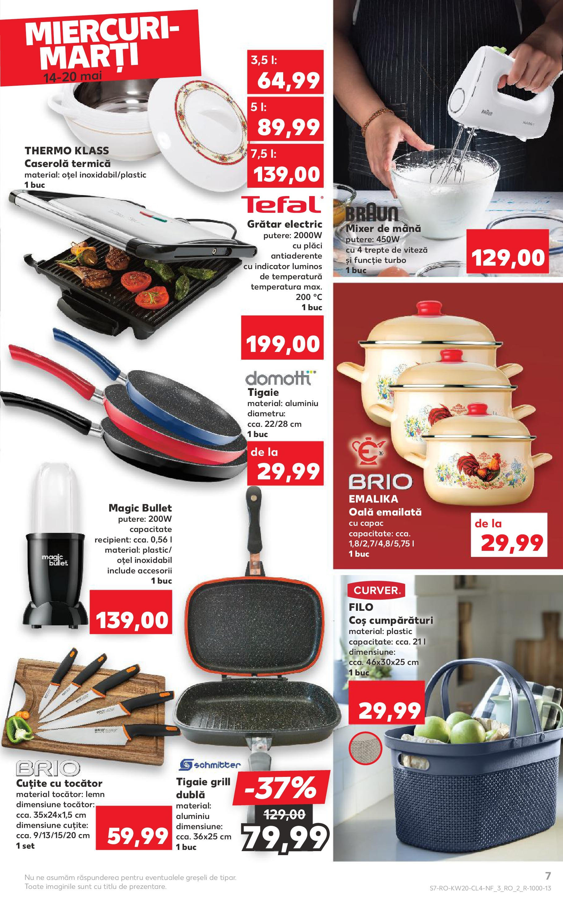 Catalog Kaufland - Sibiu Nonfood 14.05.2025 - Revista si Oferta | Pagină: 7 | Produse: Tigaie, Oală, Mixer, Tocător